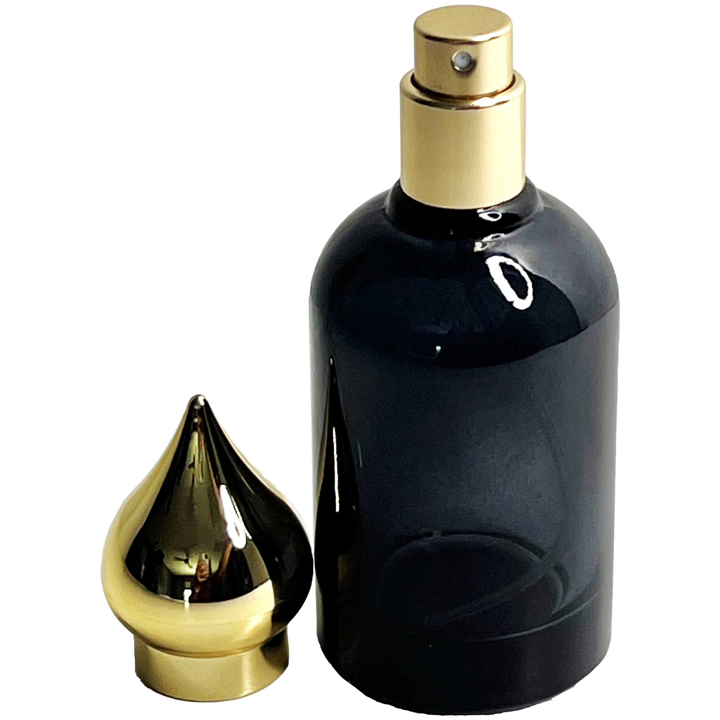 50ml 1.7oz Taj UV gold lids colored glass perfume spray bottles boxes