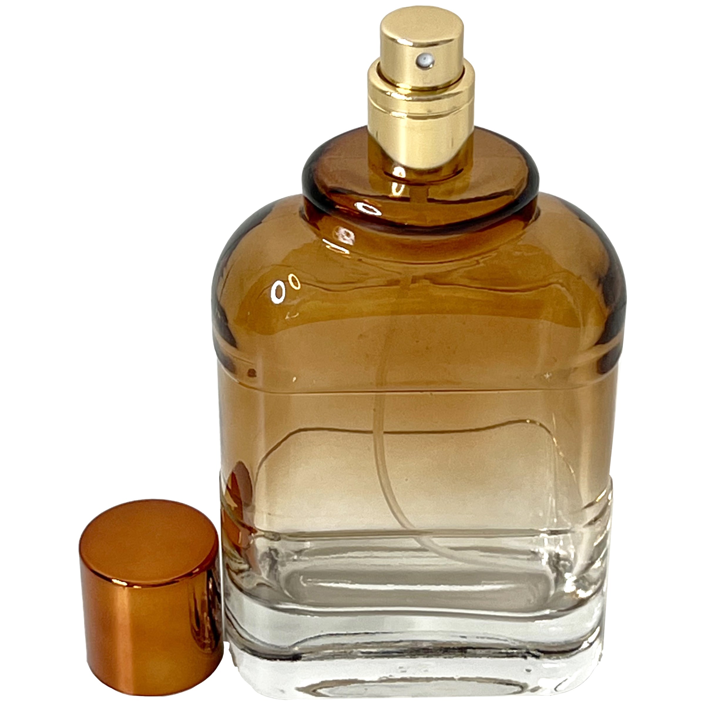 100ml 3.4oz clear gradient colored glass spray bottles