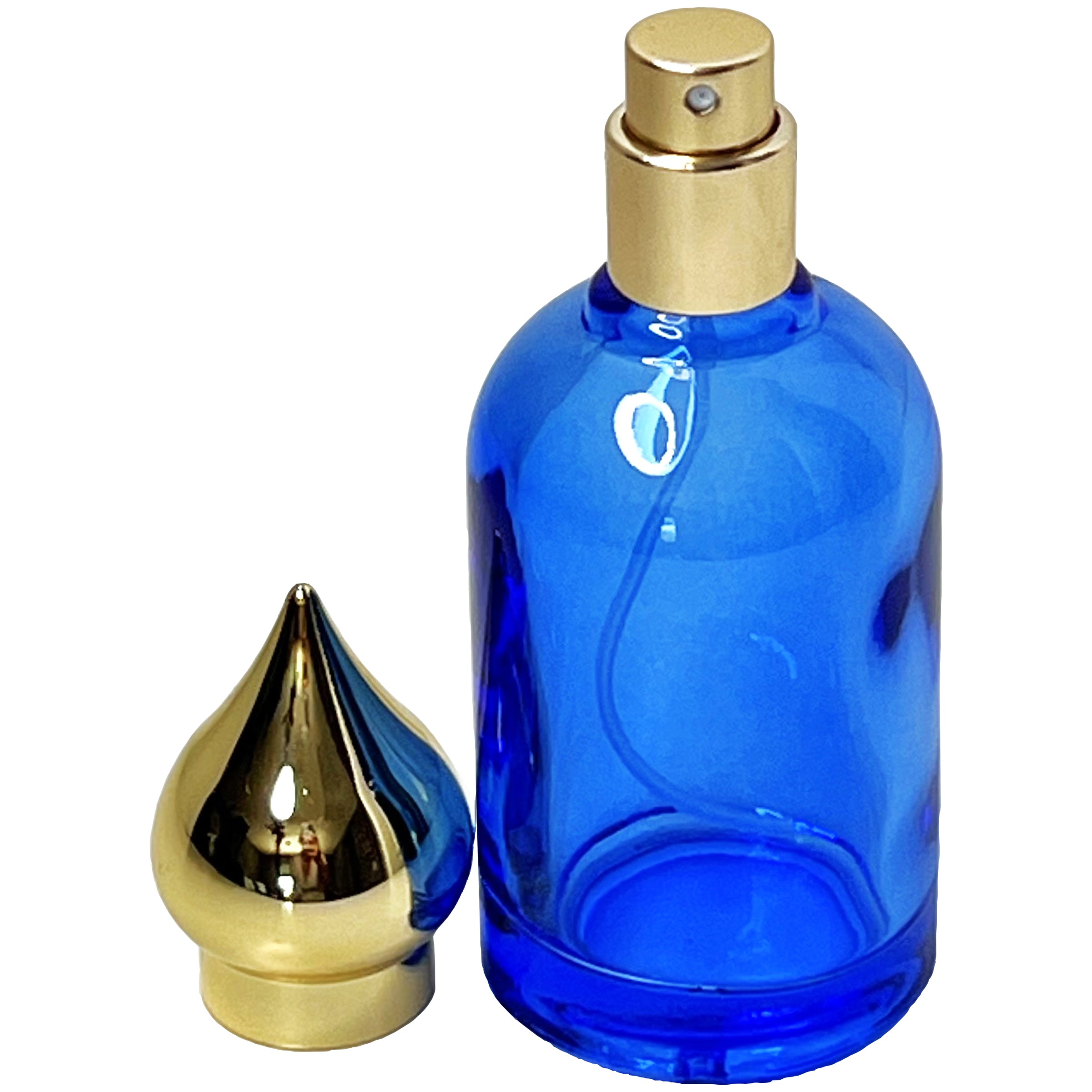 50ml 1.7oz Taj UV gold lids colored glass perfume spray bottles boxes