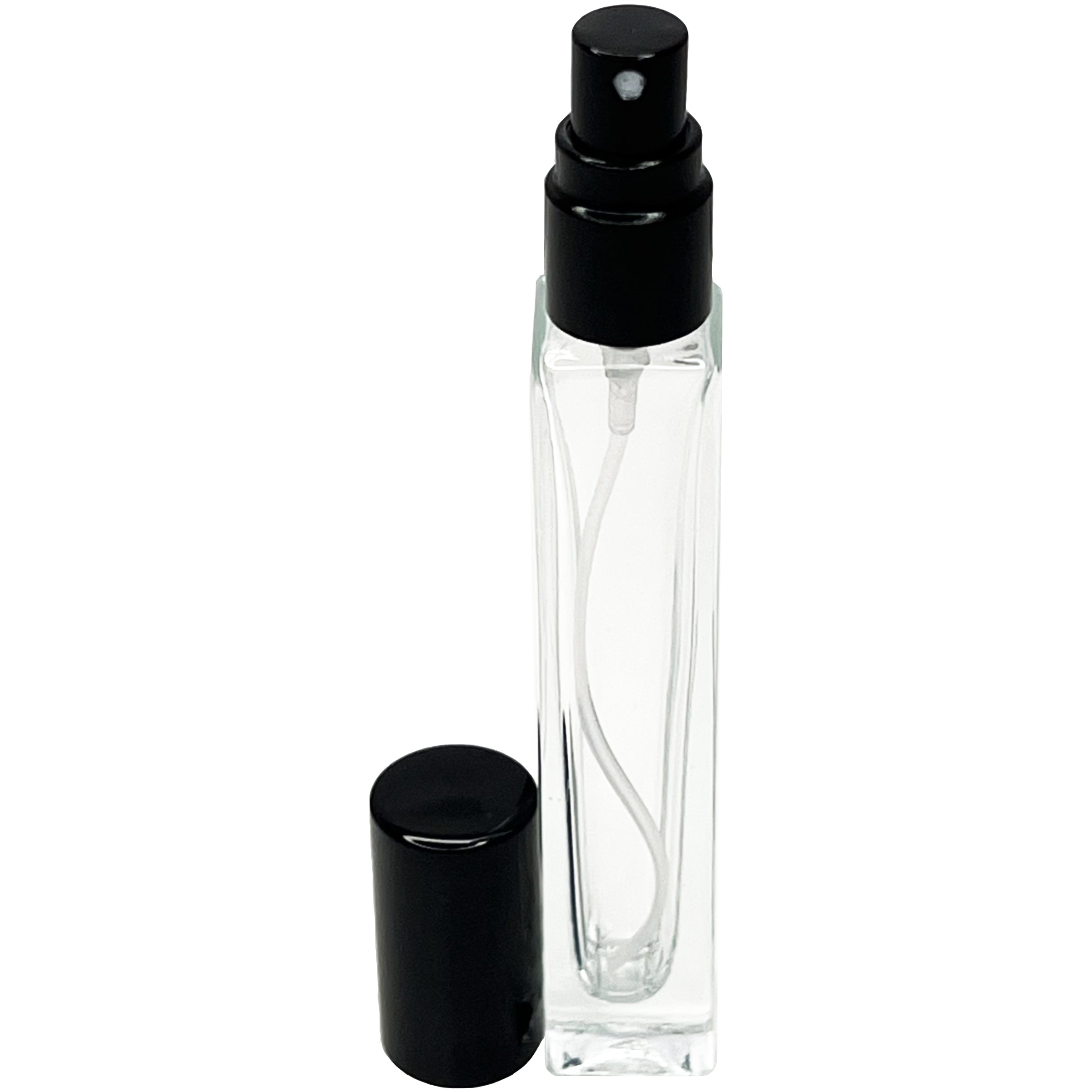 10ml 0.33oz Square Glass Spray Bottle Aluminum Atomizer