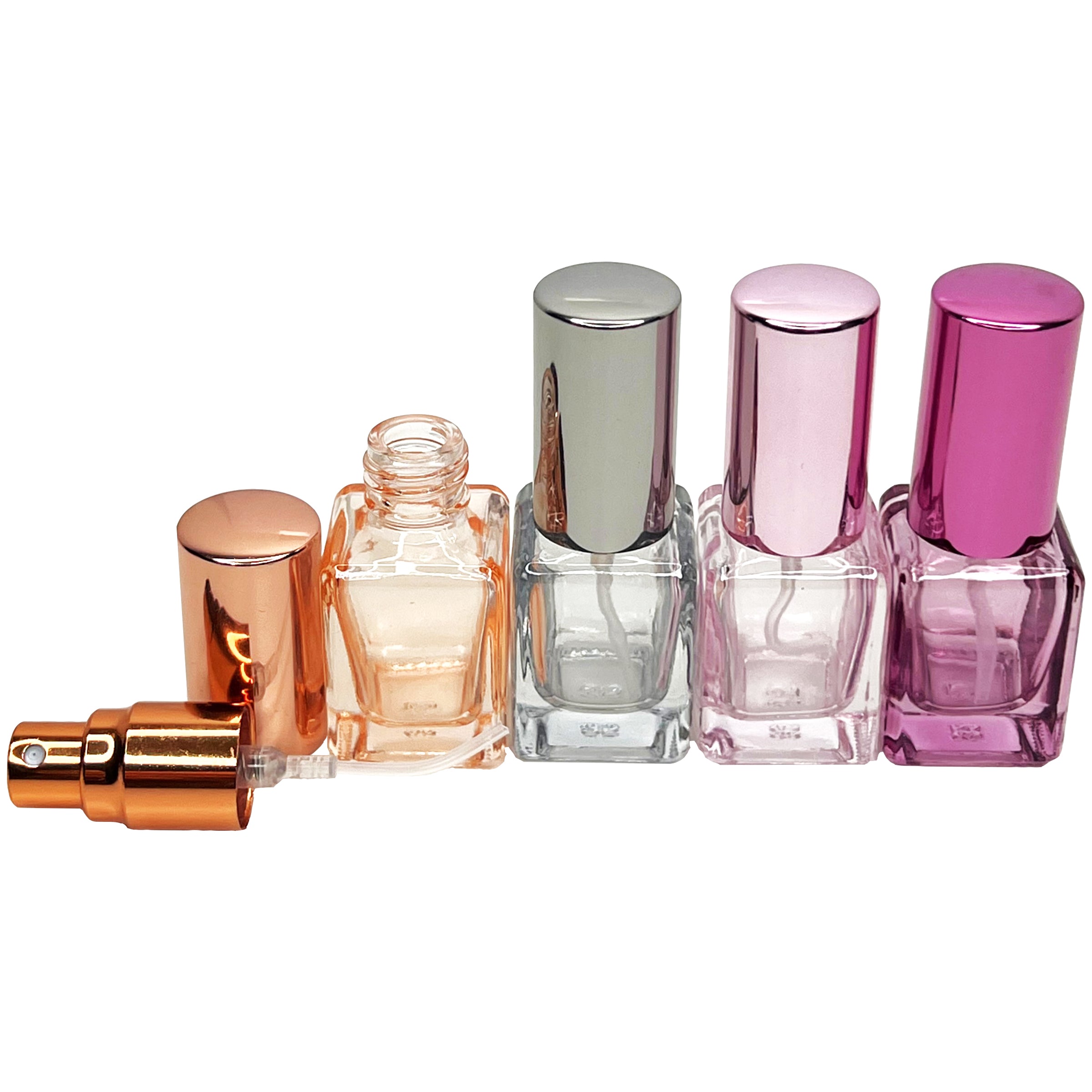5ml 0.17oz colored cube thick glass mini perfume bottles