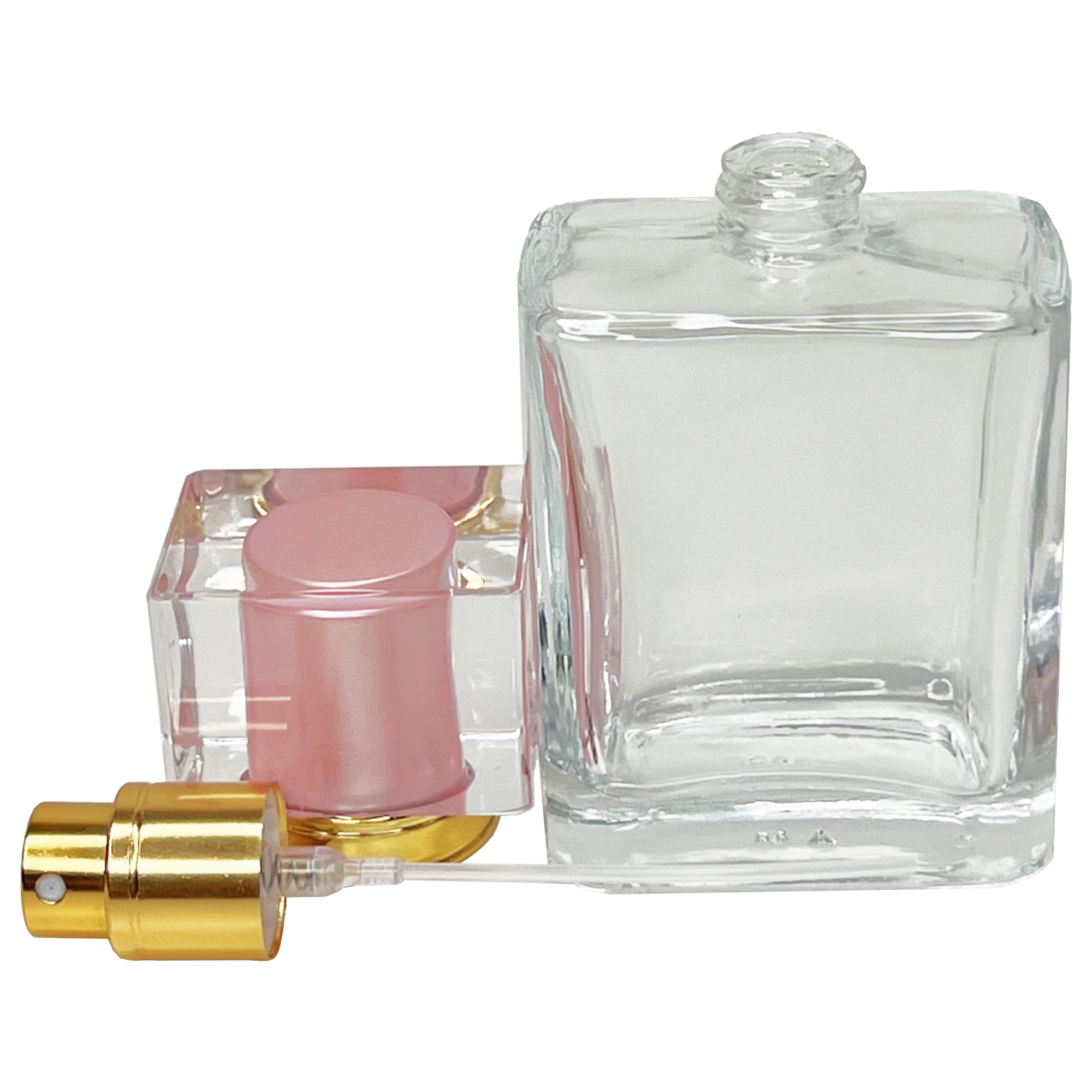 50ml 1.7oz clear square 6 colors perfume glass spray bottles