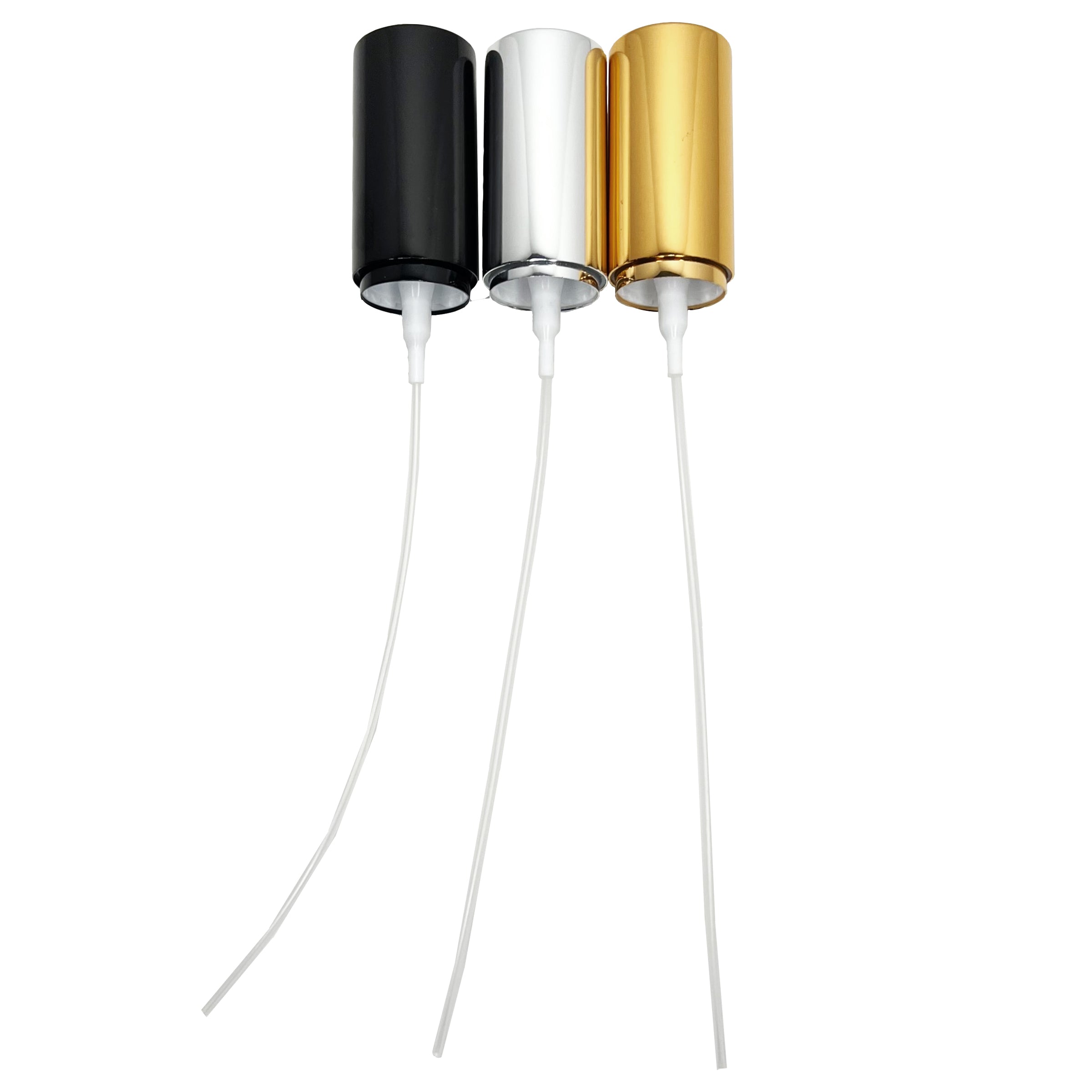 18/415 fine mist screw on pump sprayers metallic aluminum