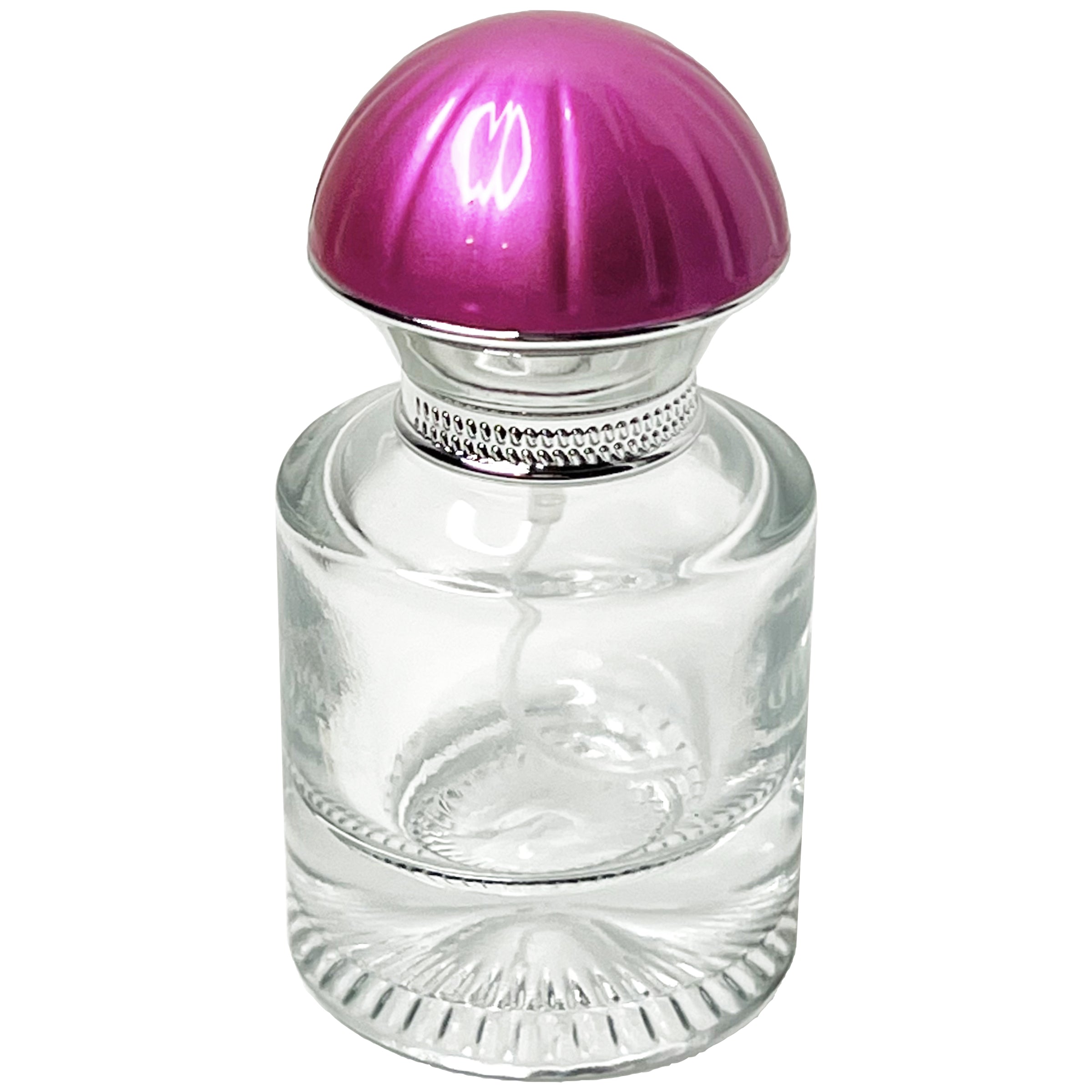 30ml 1oz heavy round clear glass spray bottles umbrella lids