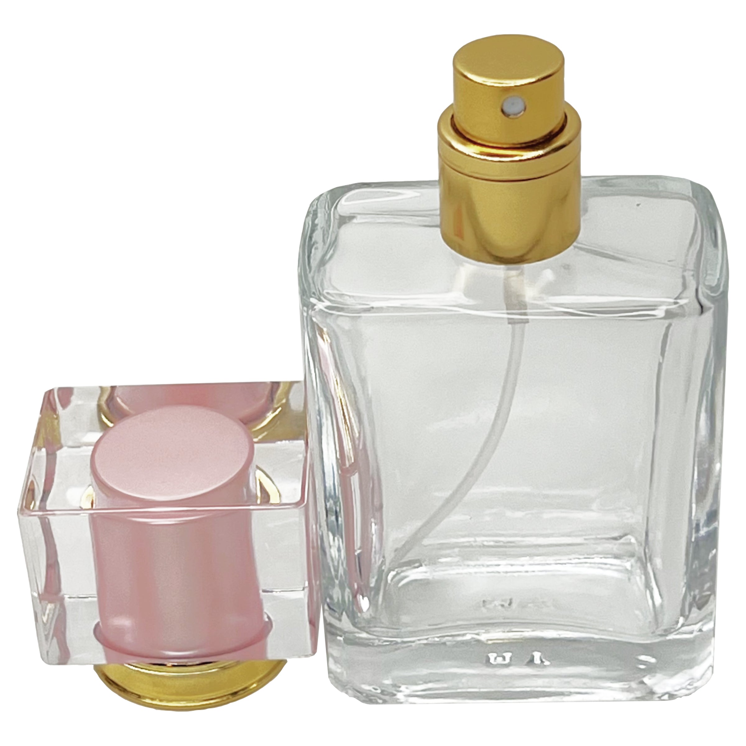 50ml 1.7oz clear square 6 colors perfume glass spray bottles