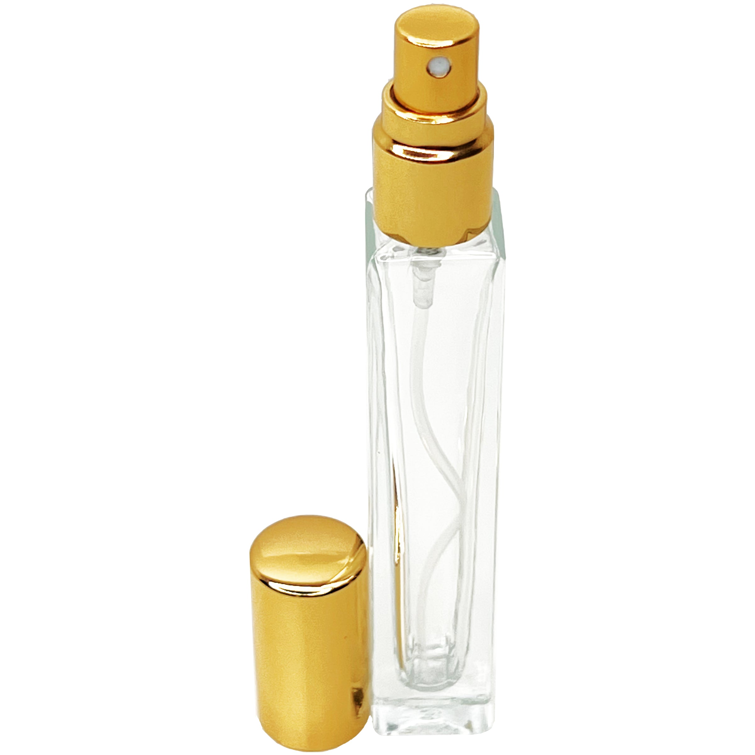 10ml 0.33oz Square Glass Spray Bottle Aluminum Atomizer