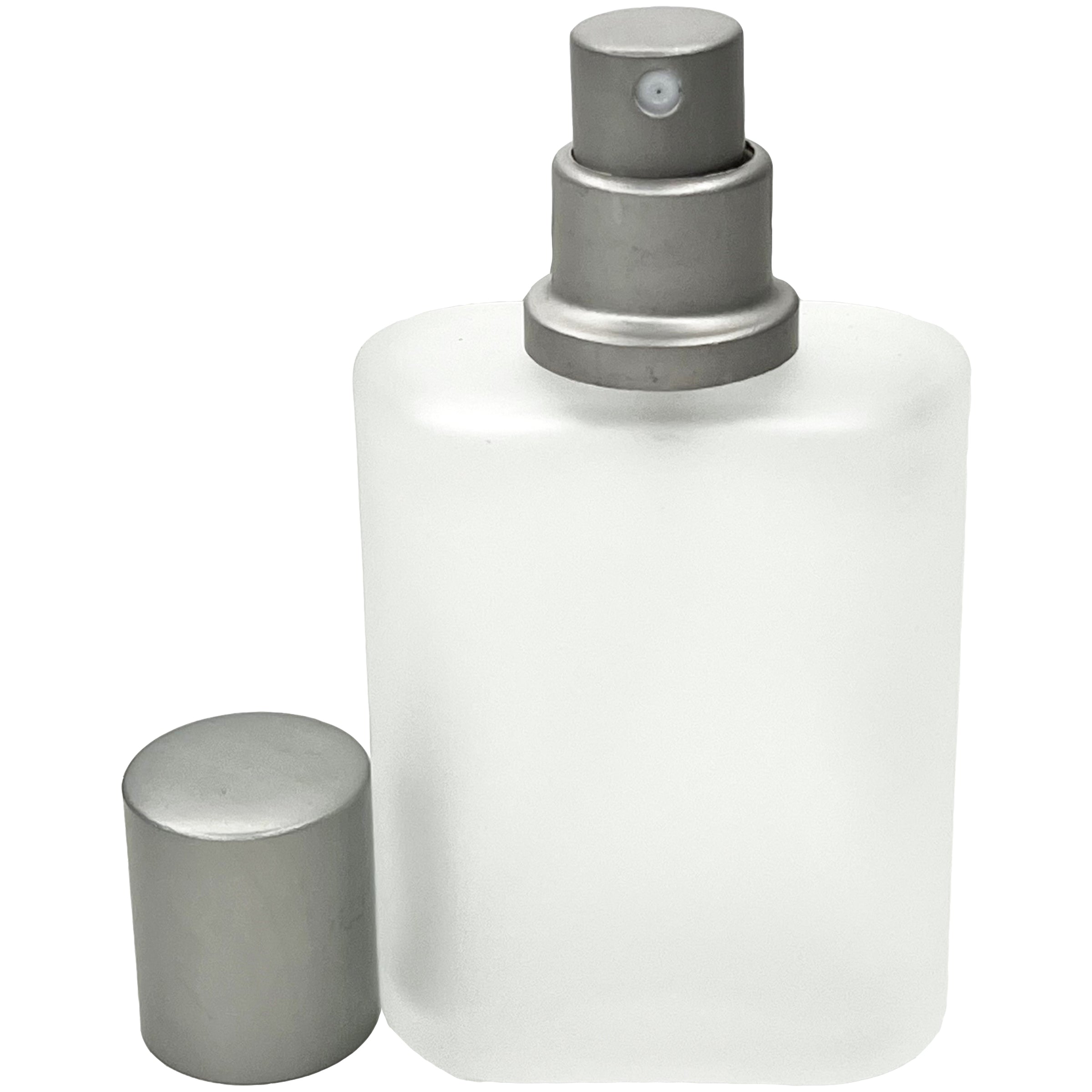 30ml 1oz frosted glass bottle matte silver atomizer
