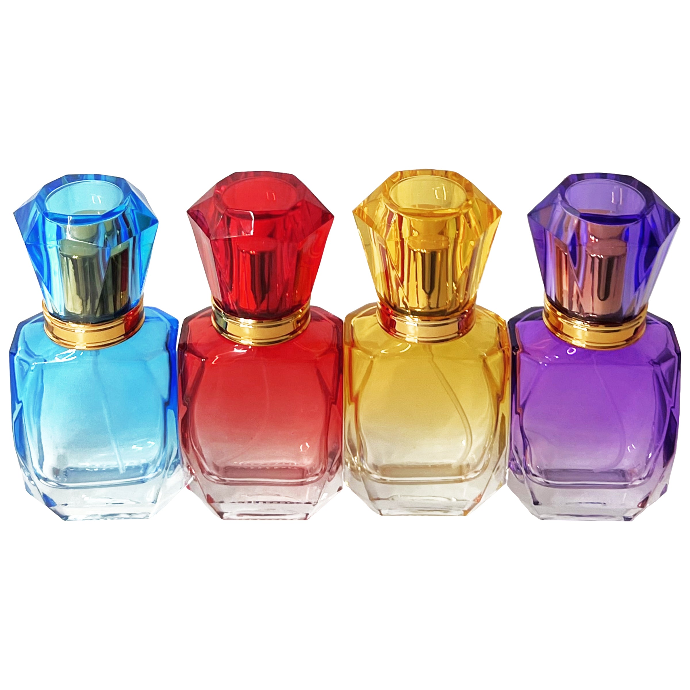 40ml 1.3oz vintage gradient colored glass diamond perfume spray bottles