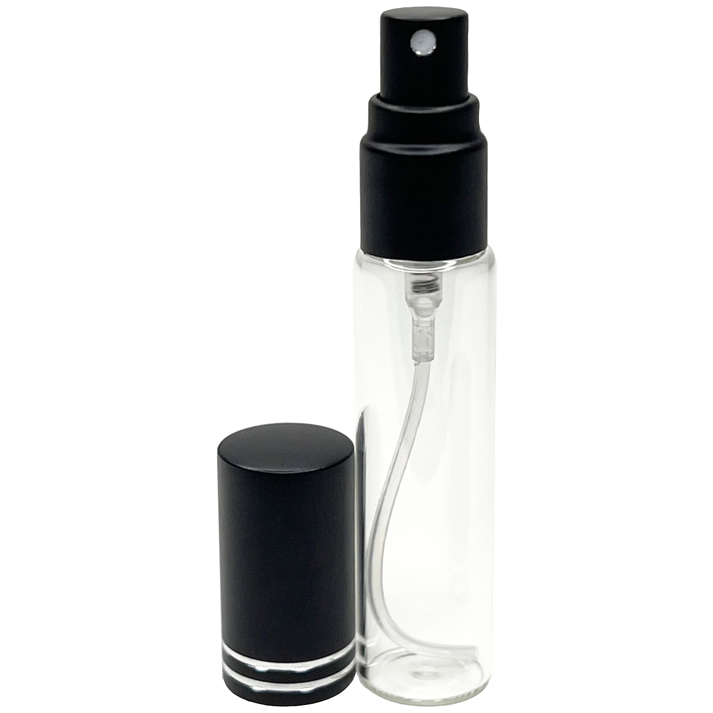10ml 0.33oz matte black line cap glass perfume bottles