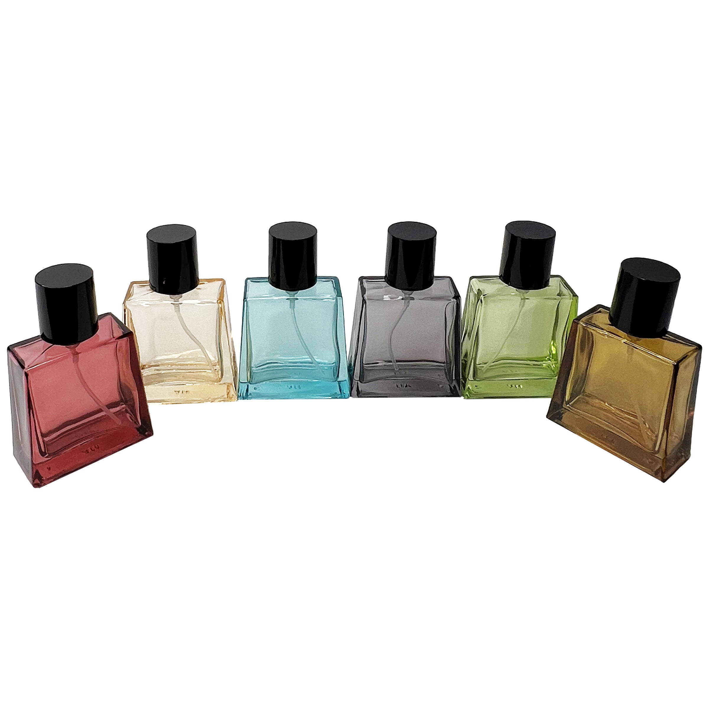 30ml 1oz colored glass trapezoid perfume spray bottles