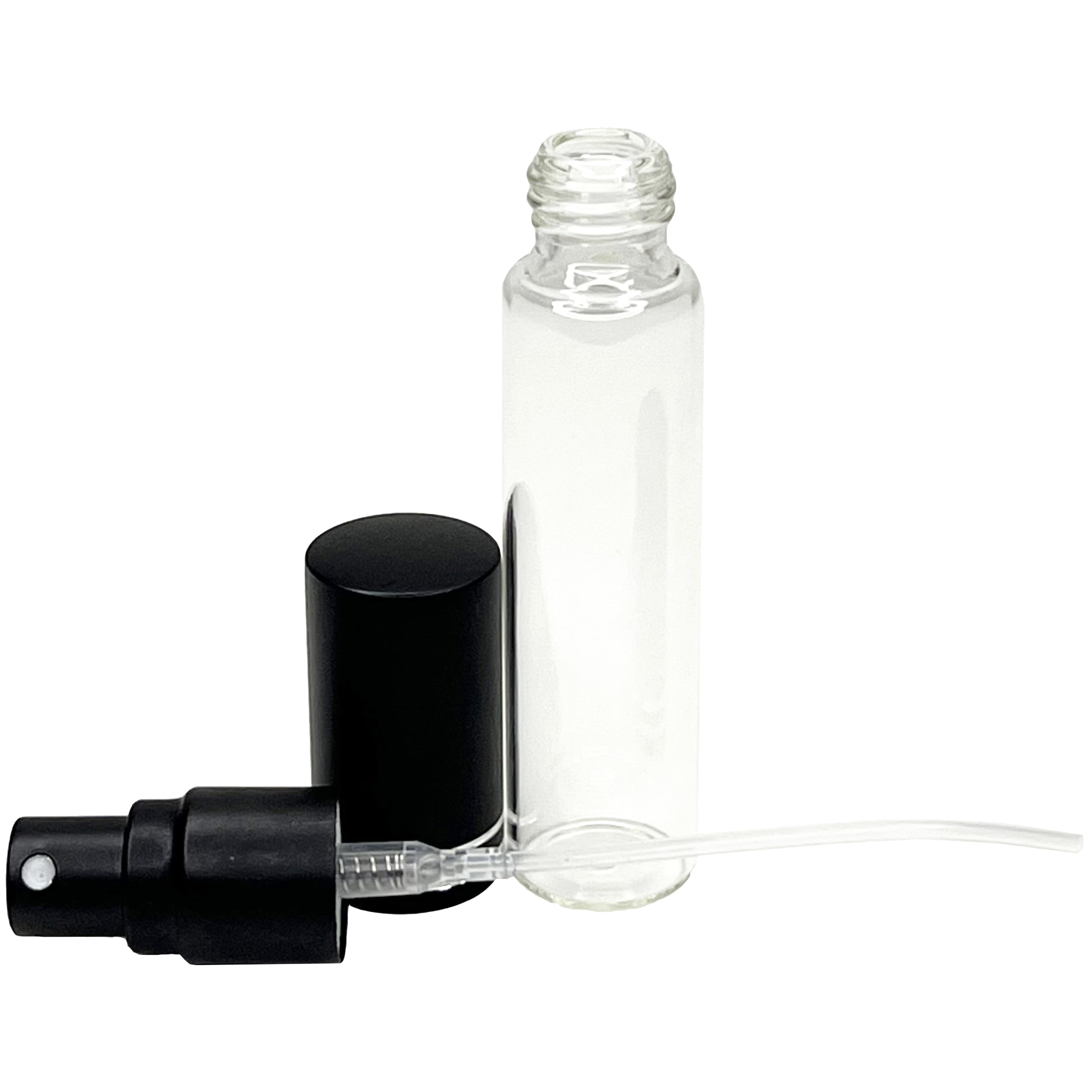10ml 0.33oz matte black line cap glass perfume bottles