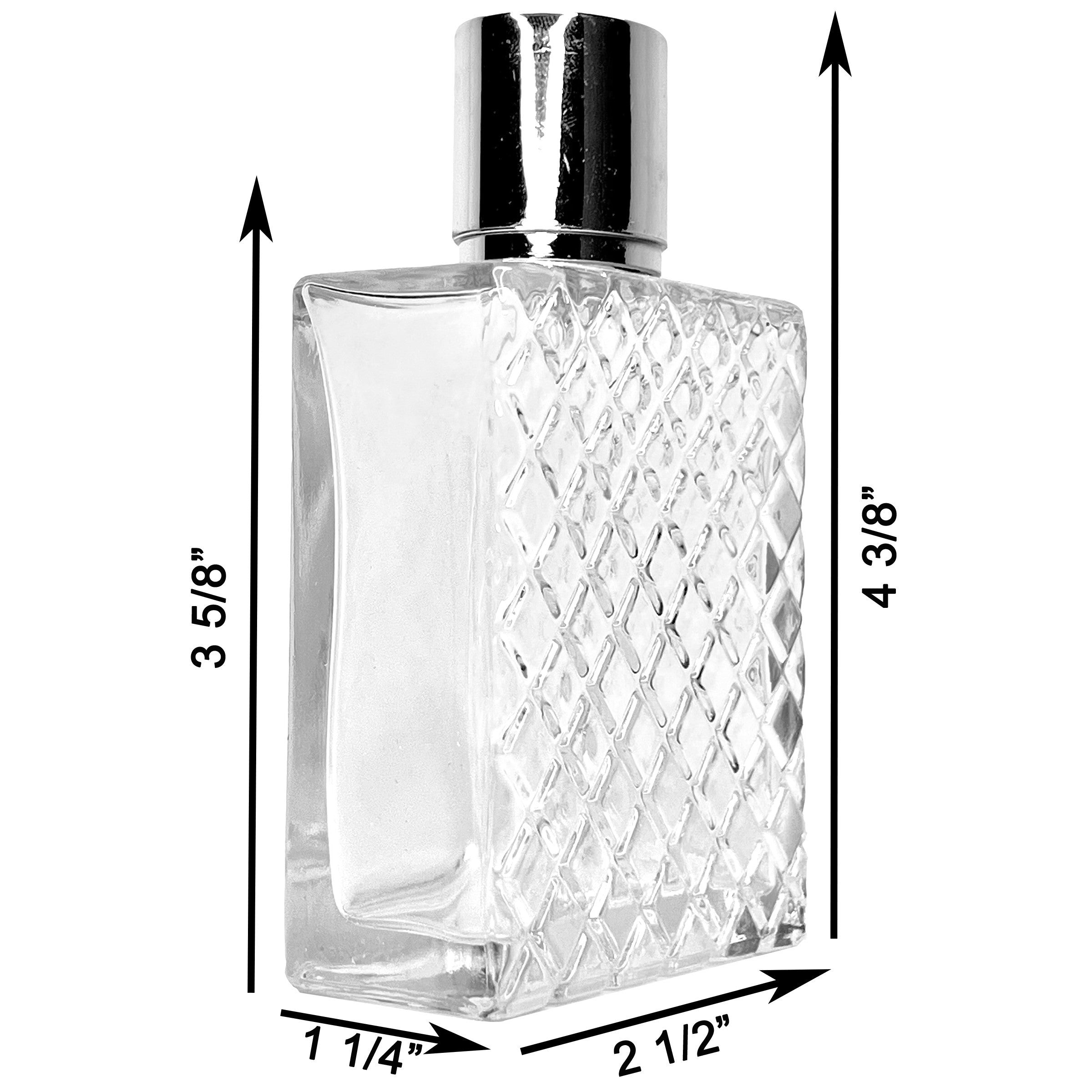 100ml 3.3oz Perfume Thick Glass Fancy Spray Bottles Silver Atomizers