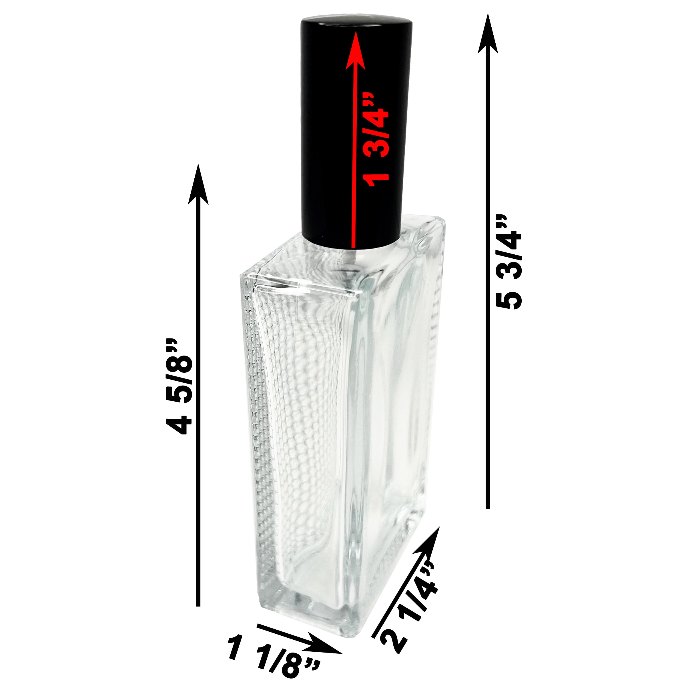100ml 3.3oz Perfume Front Grid Glass Spray Bottles Black Atomizers