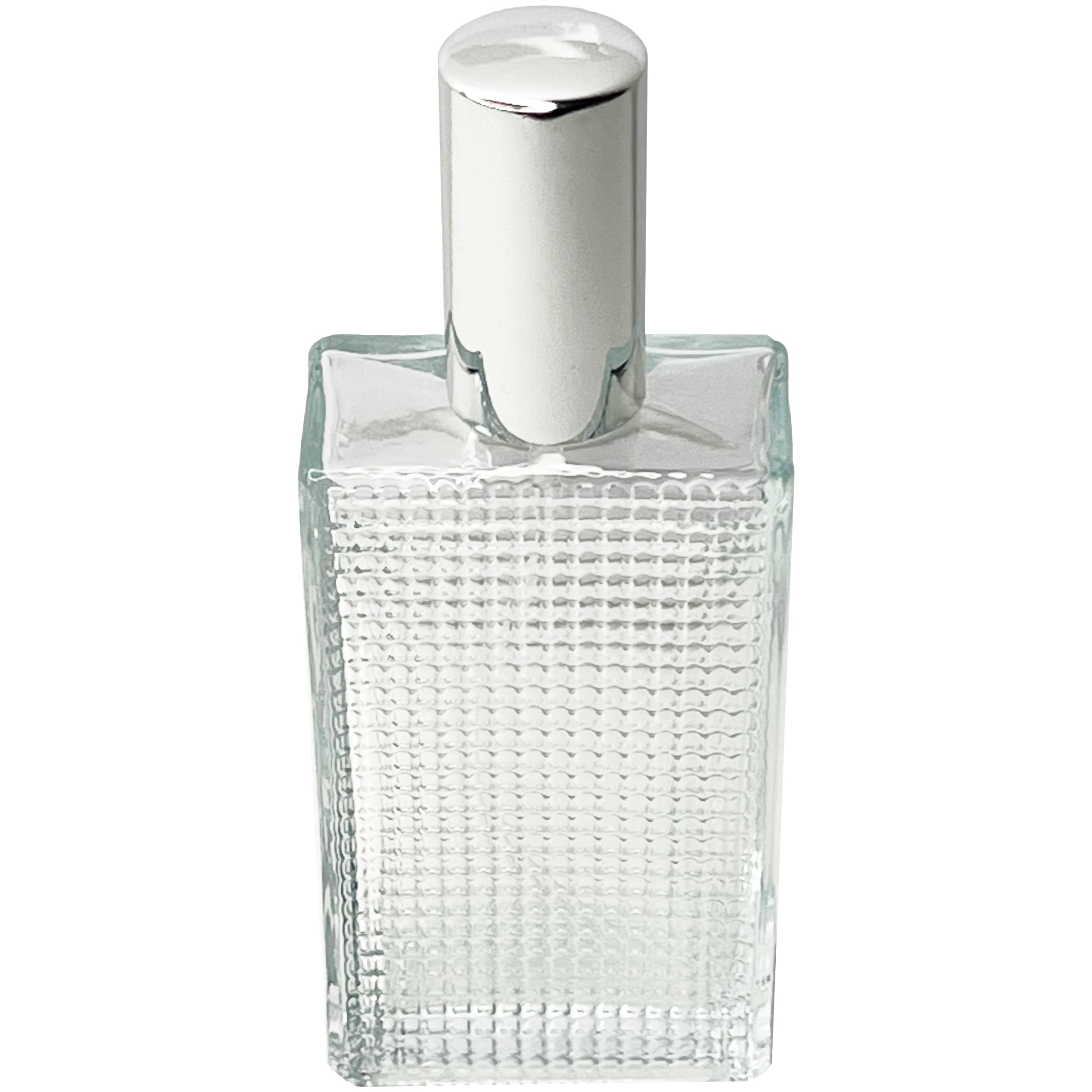 100ml 3.3oz Perfume Front Grid Glass Spray Bottles Silver Atomizers