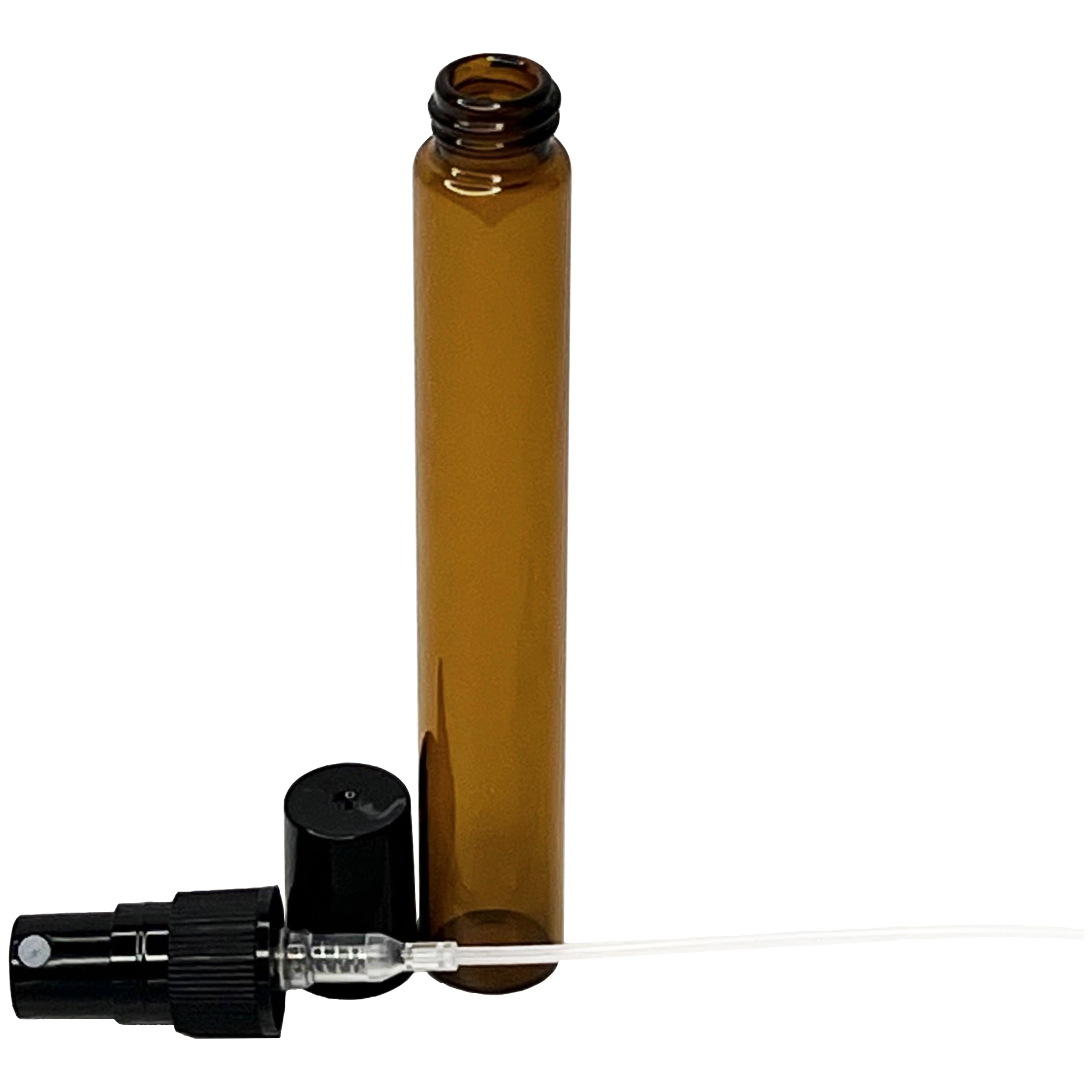 10ml 0.33oz Amber Tall Glass Spray Bottle Perfume Black Atomizer