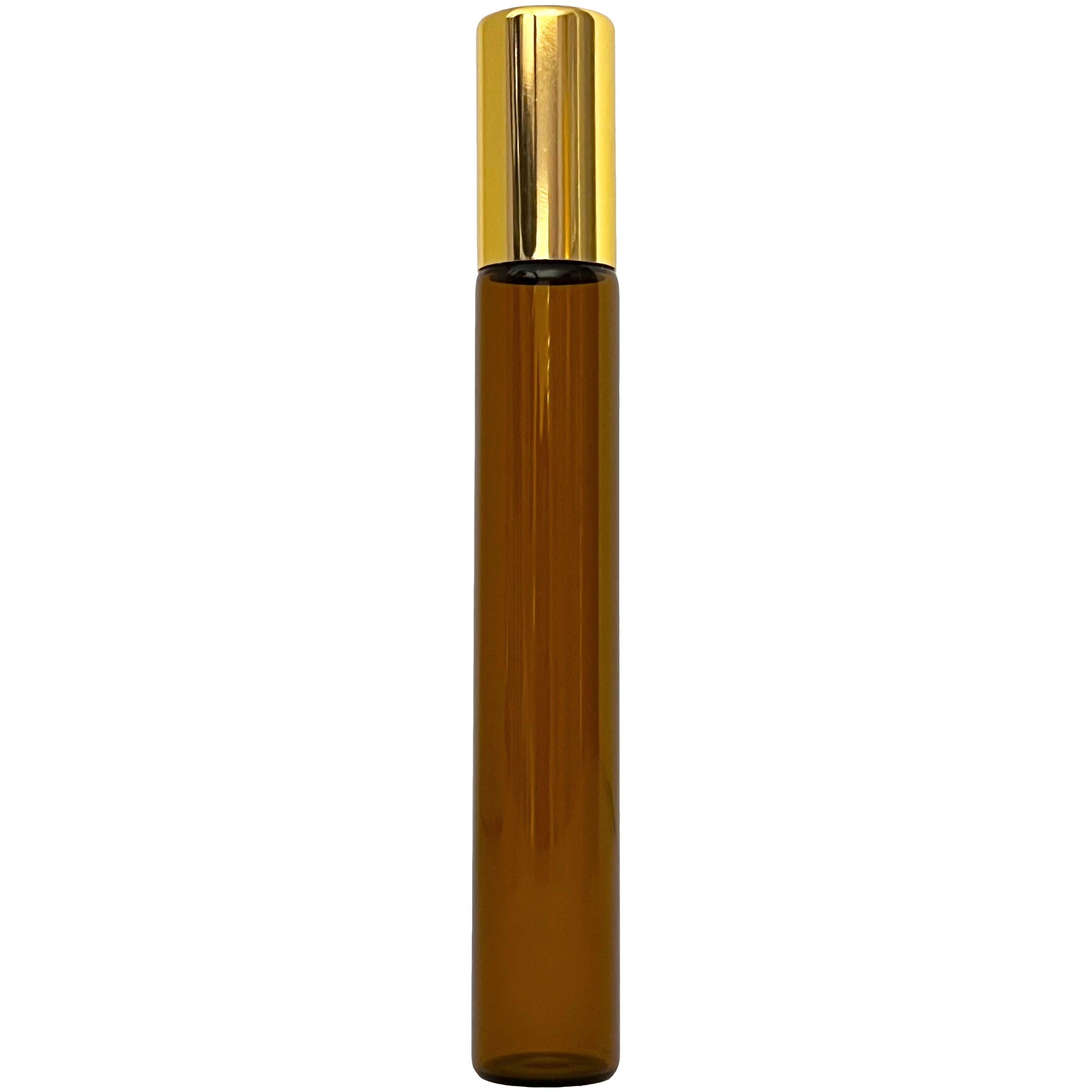 10ml 0.33oz Amber Gold Tall Glass Roll On Roller Bottle Perfume Essential Oils