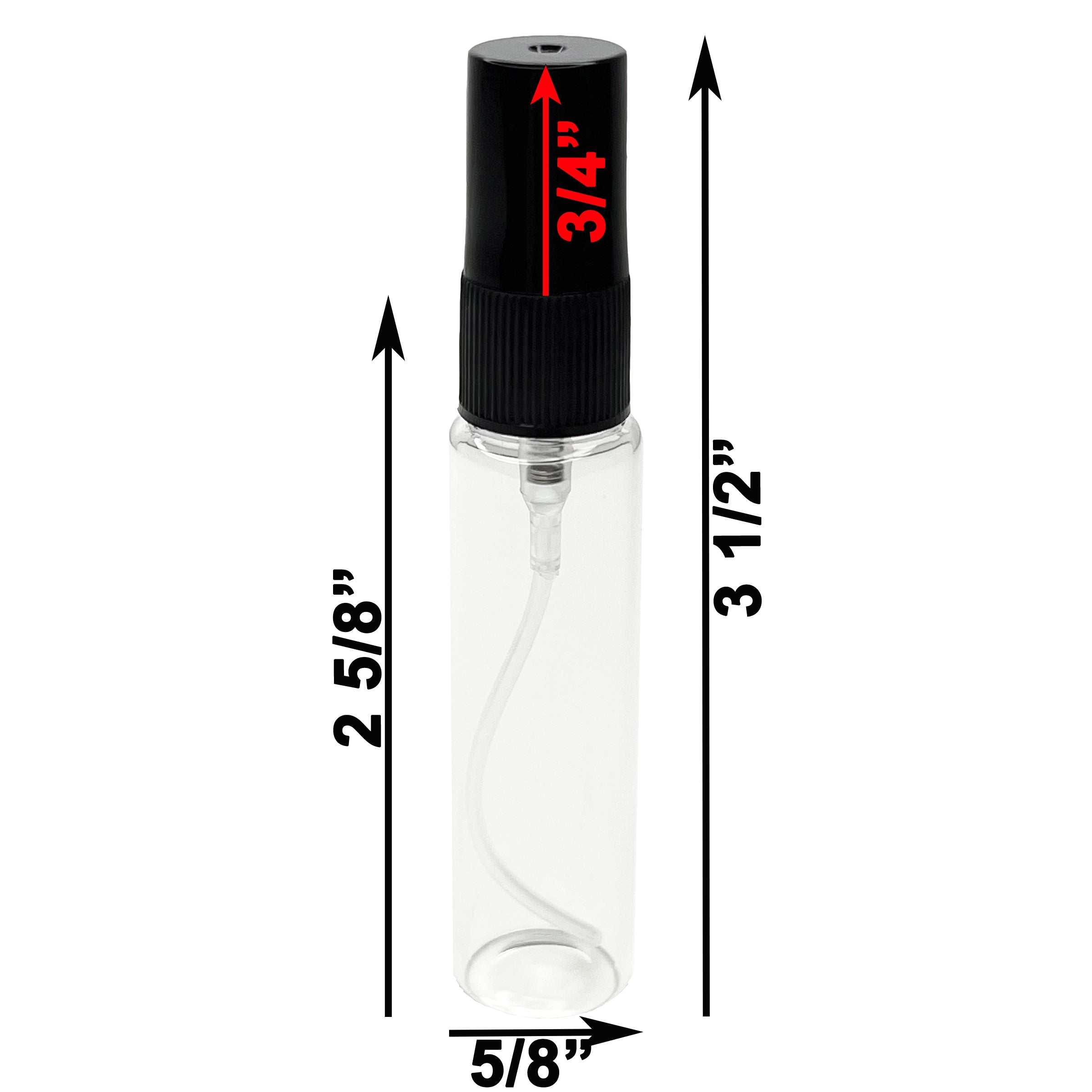 10ml 0.33oz Perfume Clear Glass Spray Bottles Black Atomizers