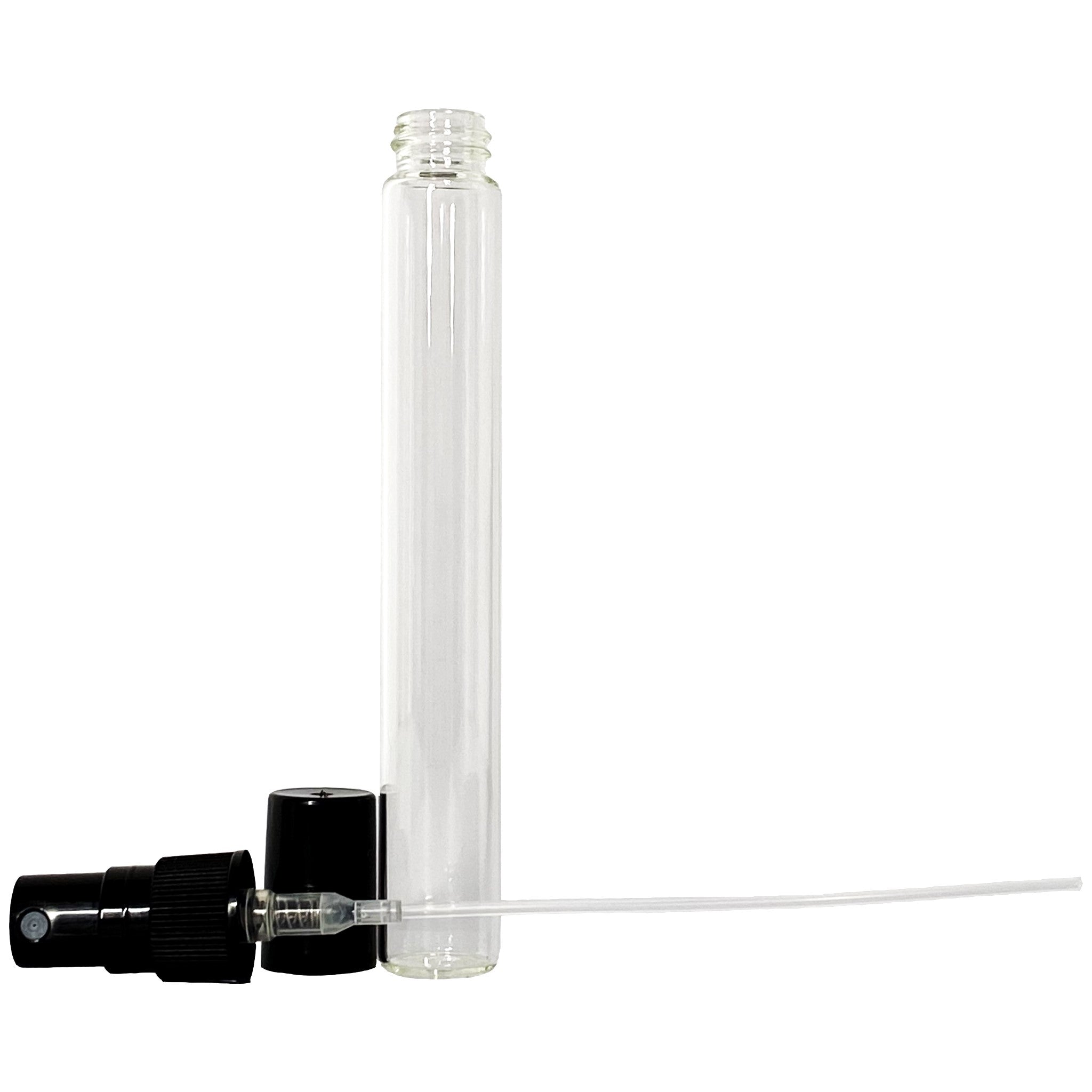 10ml 0.33oz Clear Perfume Tall Glass Spray Bottles Black Atomizer