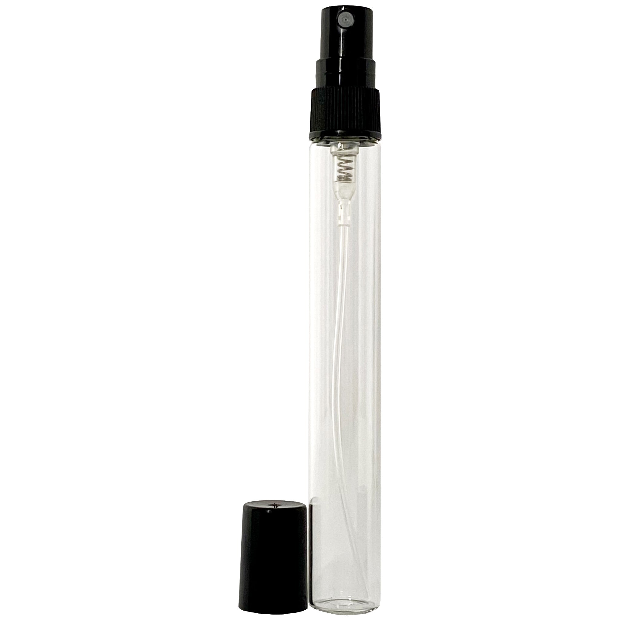 10ml 0.33oz Clear Perfume Tall Glass Spray Bottles Black Atomizer