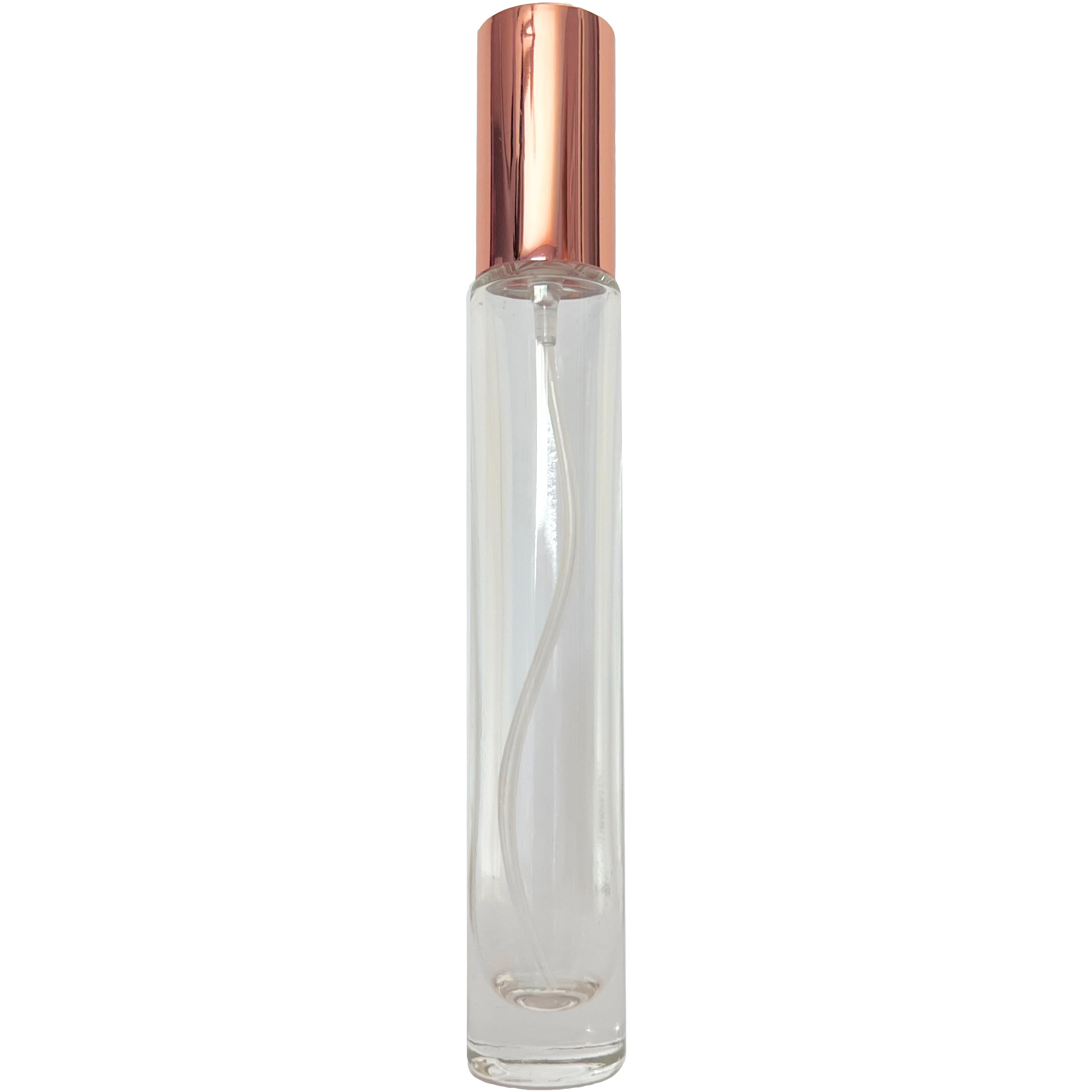 10ml 0.33oz Perfume Cylinder Thick Glass Bottles Rose Gold Atomizers