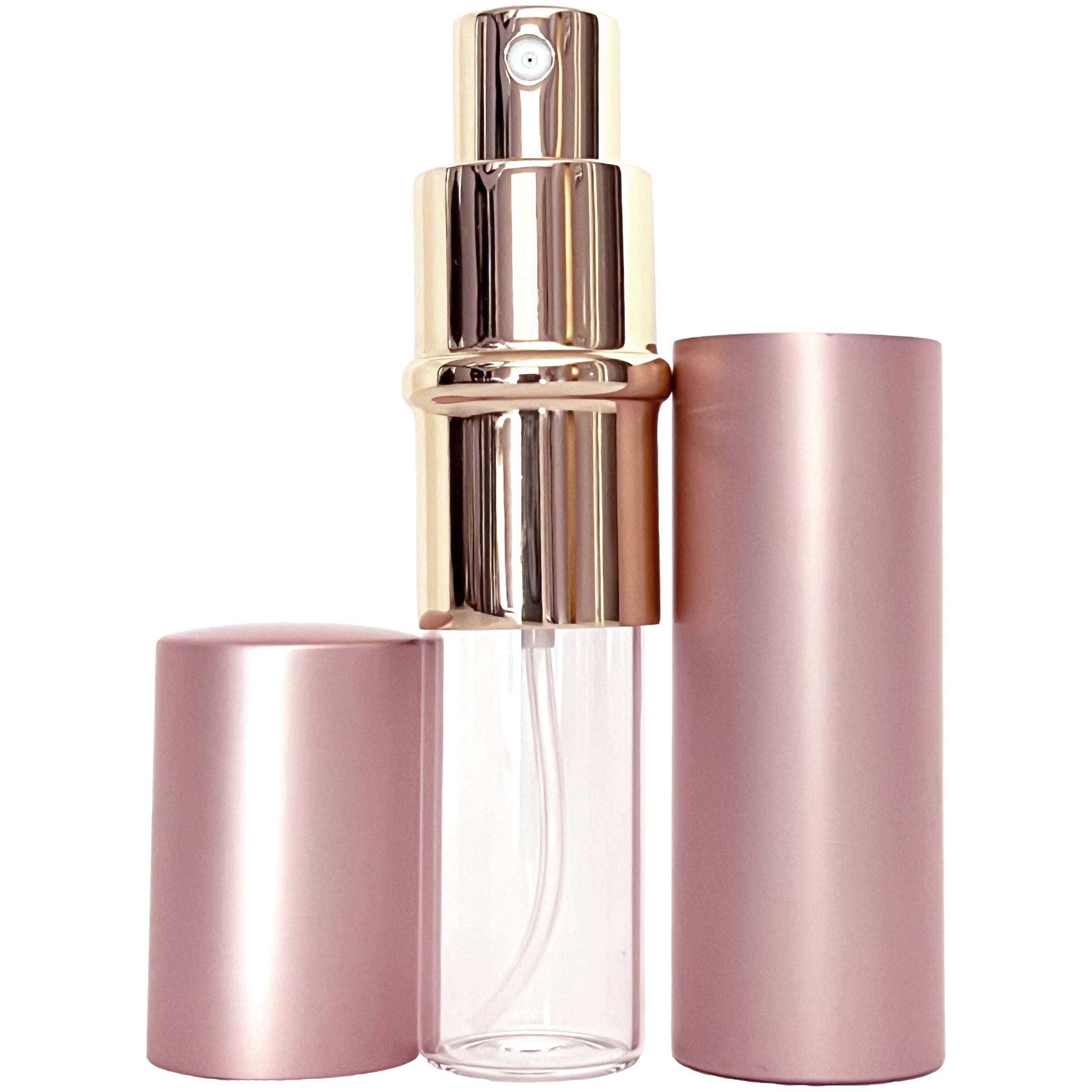 10ml 0.33oz Pink Perfume Glass Spray Deluxe Bottles Gold Atomizers