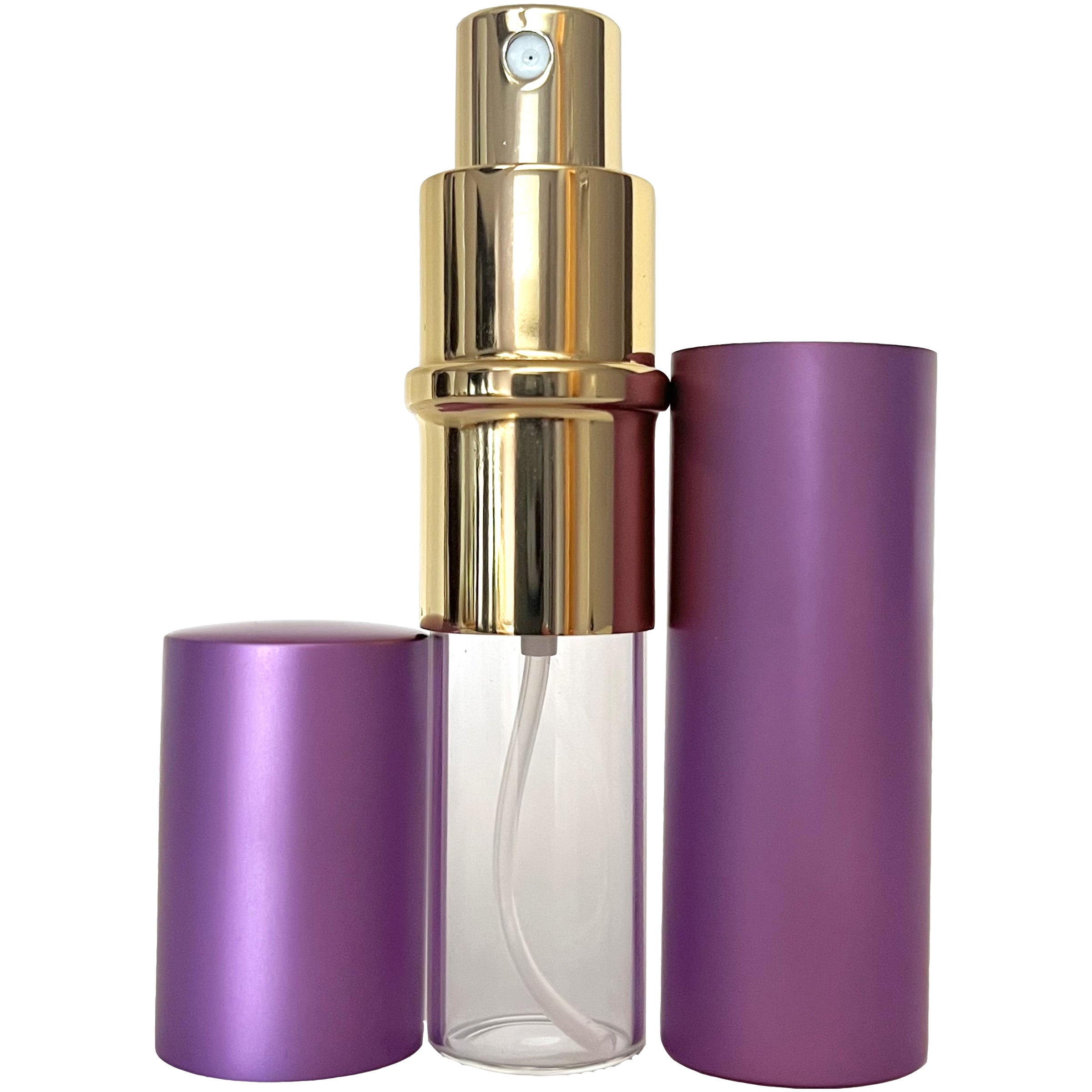 10ml 0.33oz Purple Perfume Glass Spray Deluxe Bottles Gold Atomizers