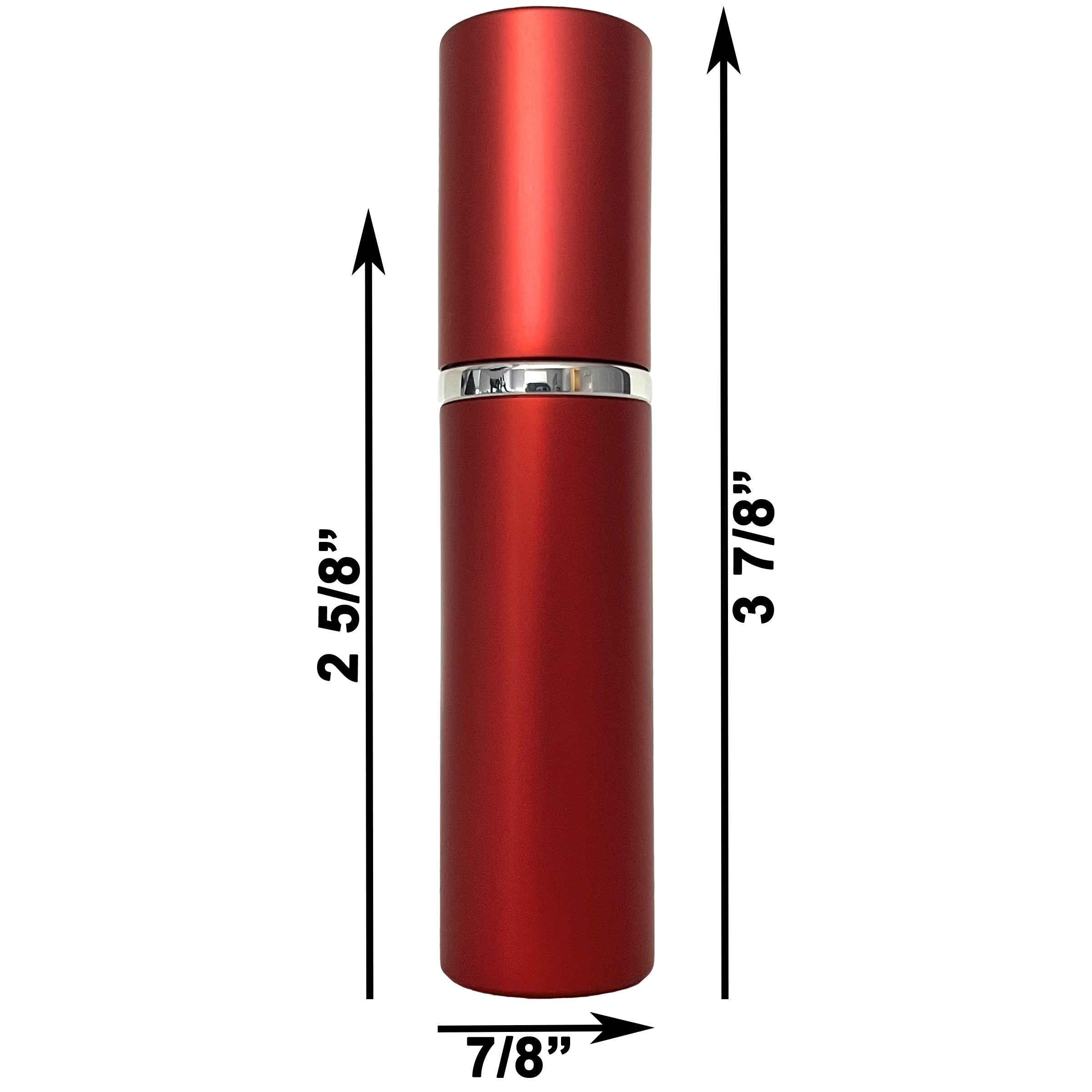 10ml 0.33oz Red Perfume Glass Spray Deluxe Bottles Silver Atomizers