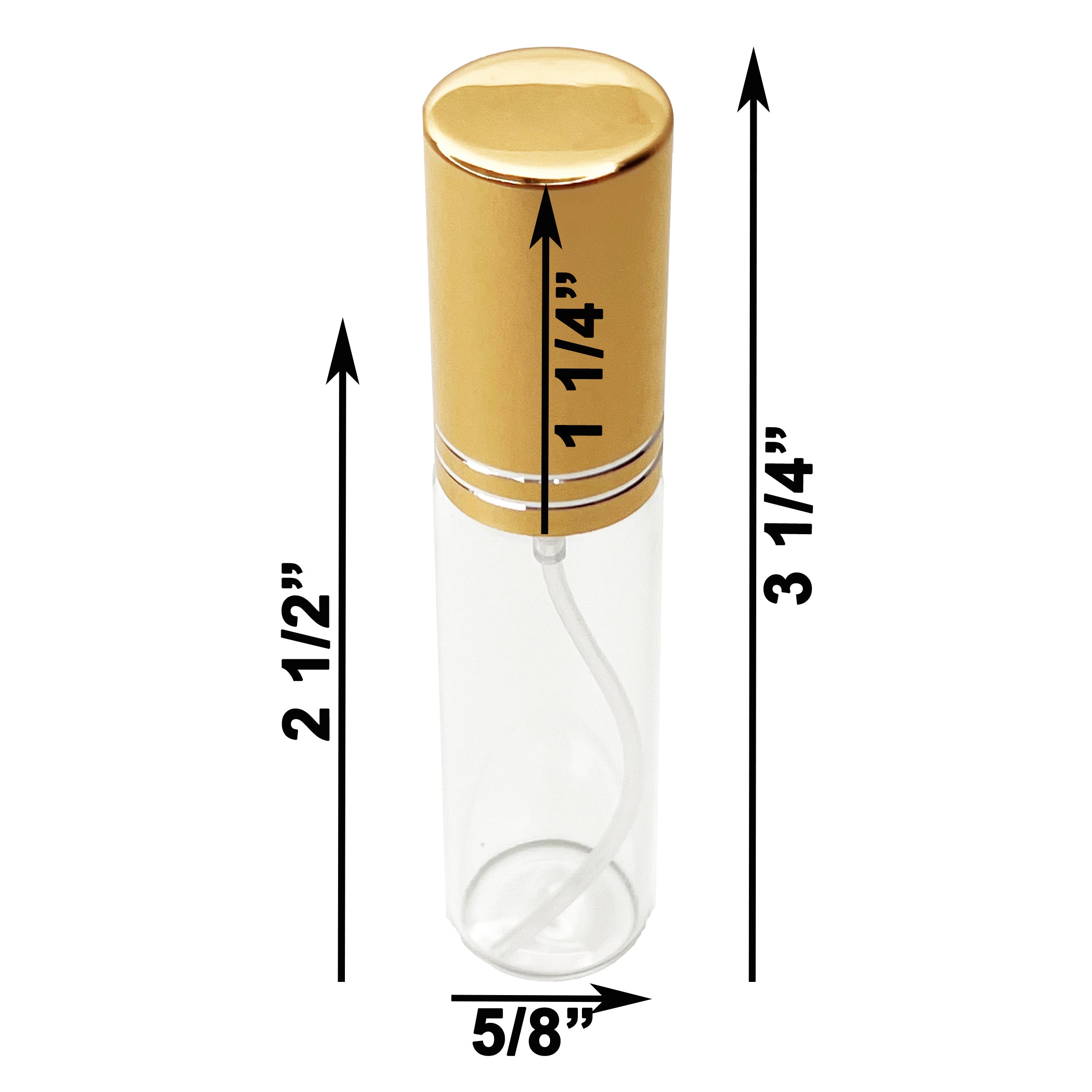 10ml 0.33oz Perfume Glass Spray Bottles Gold Line Cap