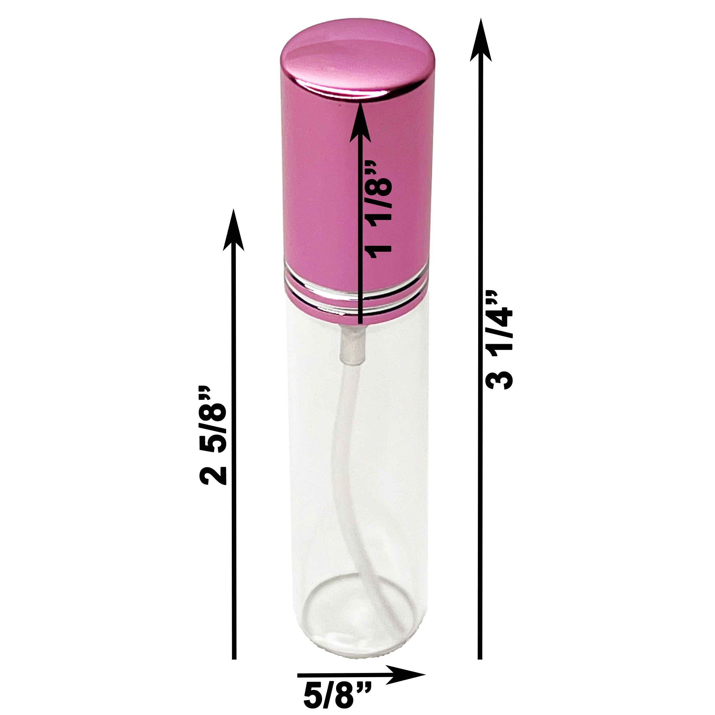10ml 0.33oz Perfume Glass Spray Bottles Pink Line Cap