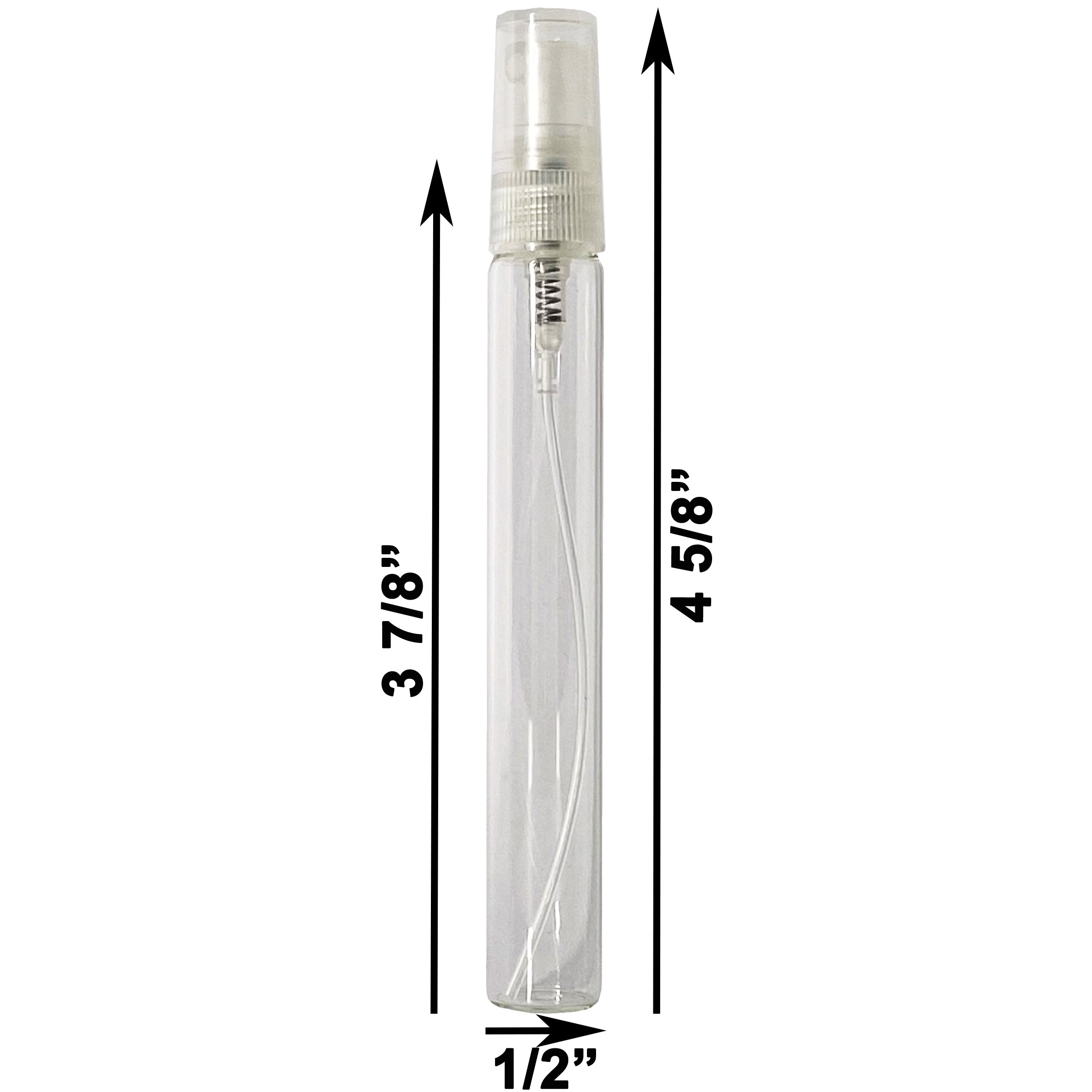 10ml 0.33oz Perfume Tall Glass Spray Bottles Clear Atomizers