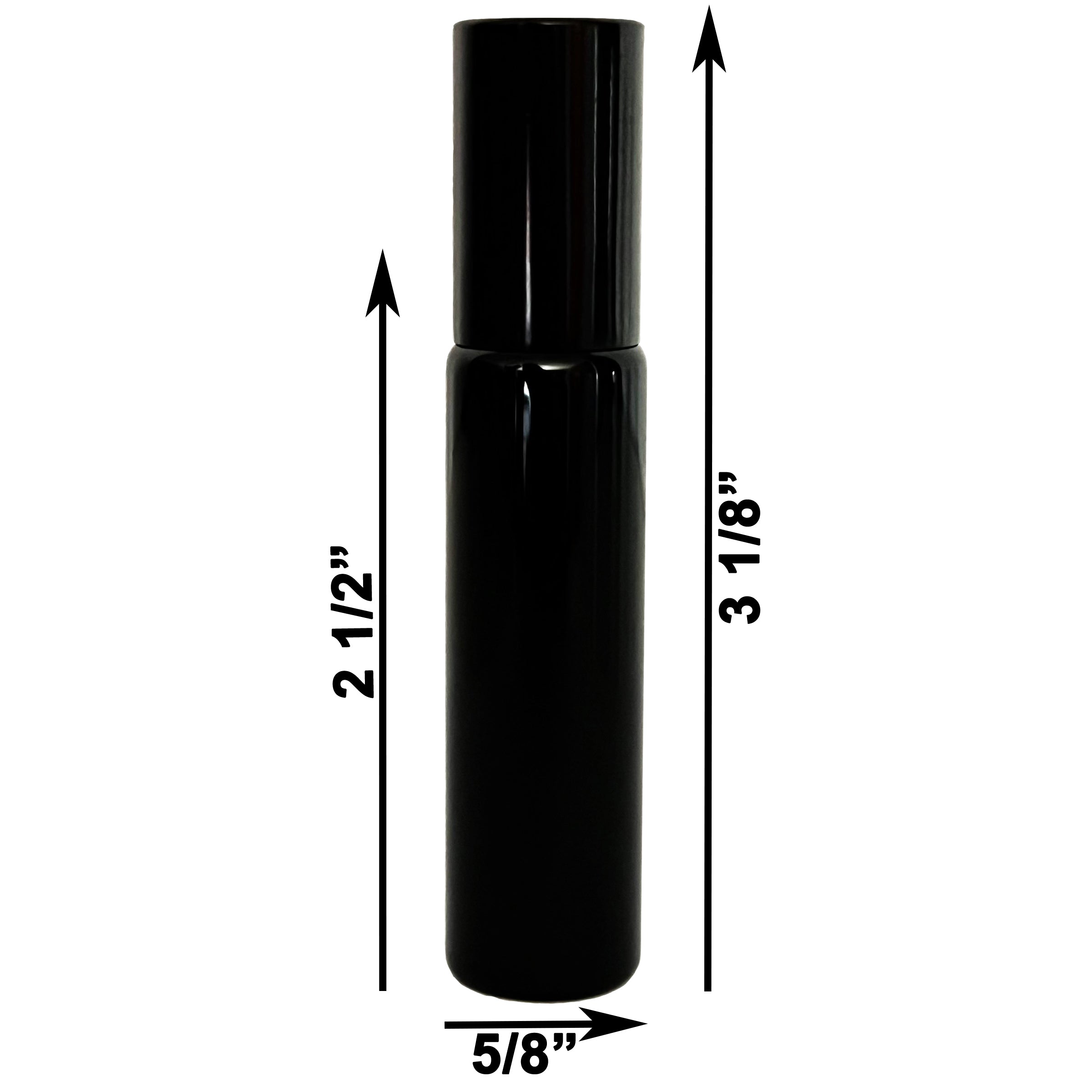 10ml 0.33oz Black UV Electroplated Roll on Glass Bottle Roller Ball
