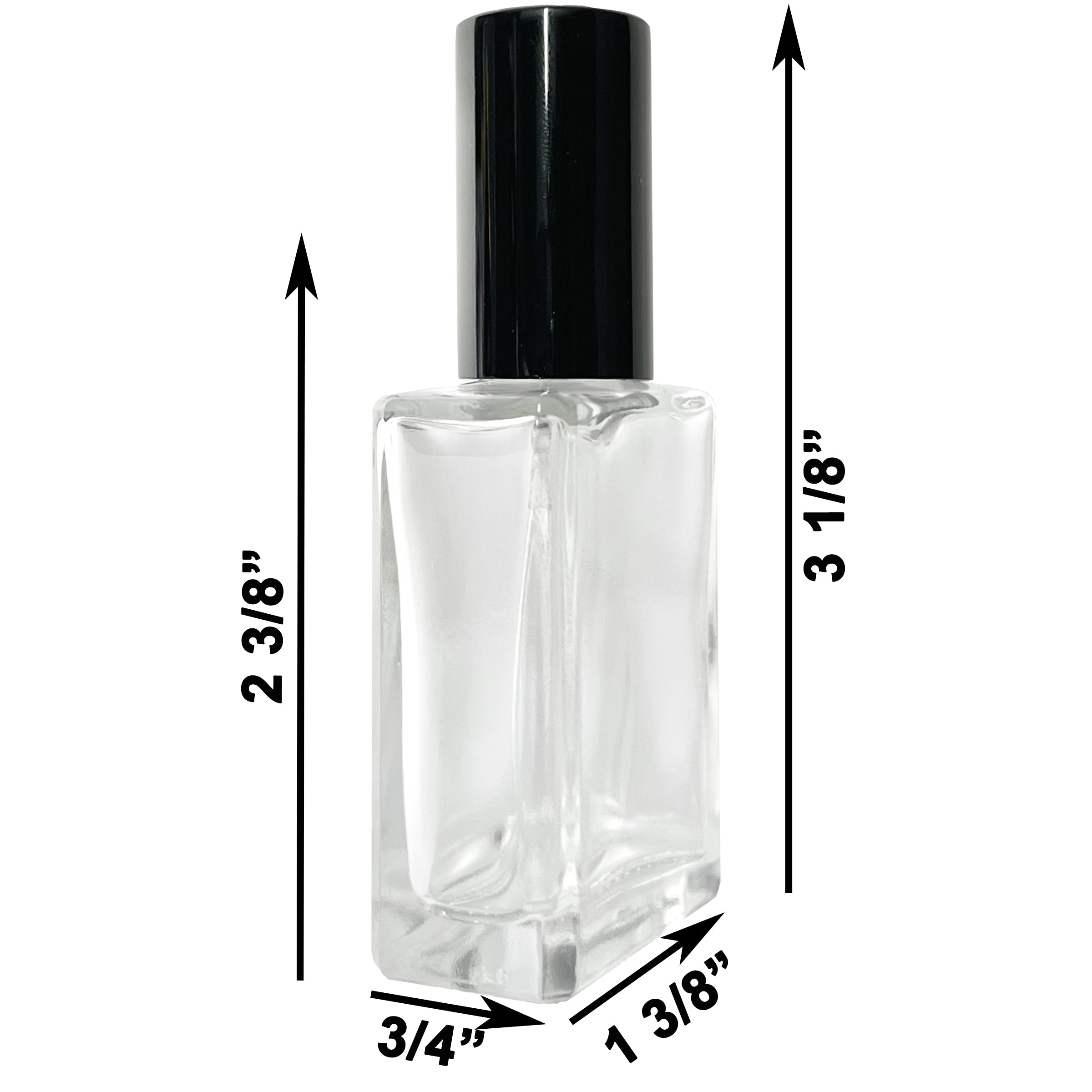 15ml 0.5oz Square Perfume Glass Spray Bottles Atomizers