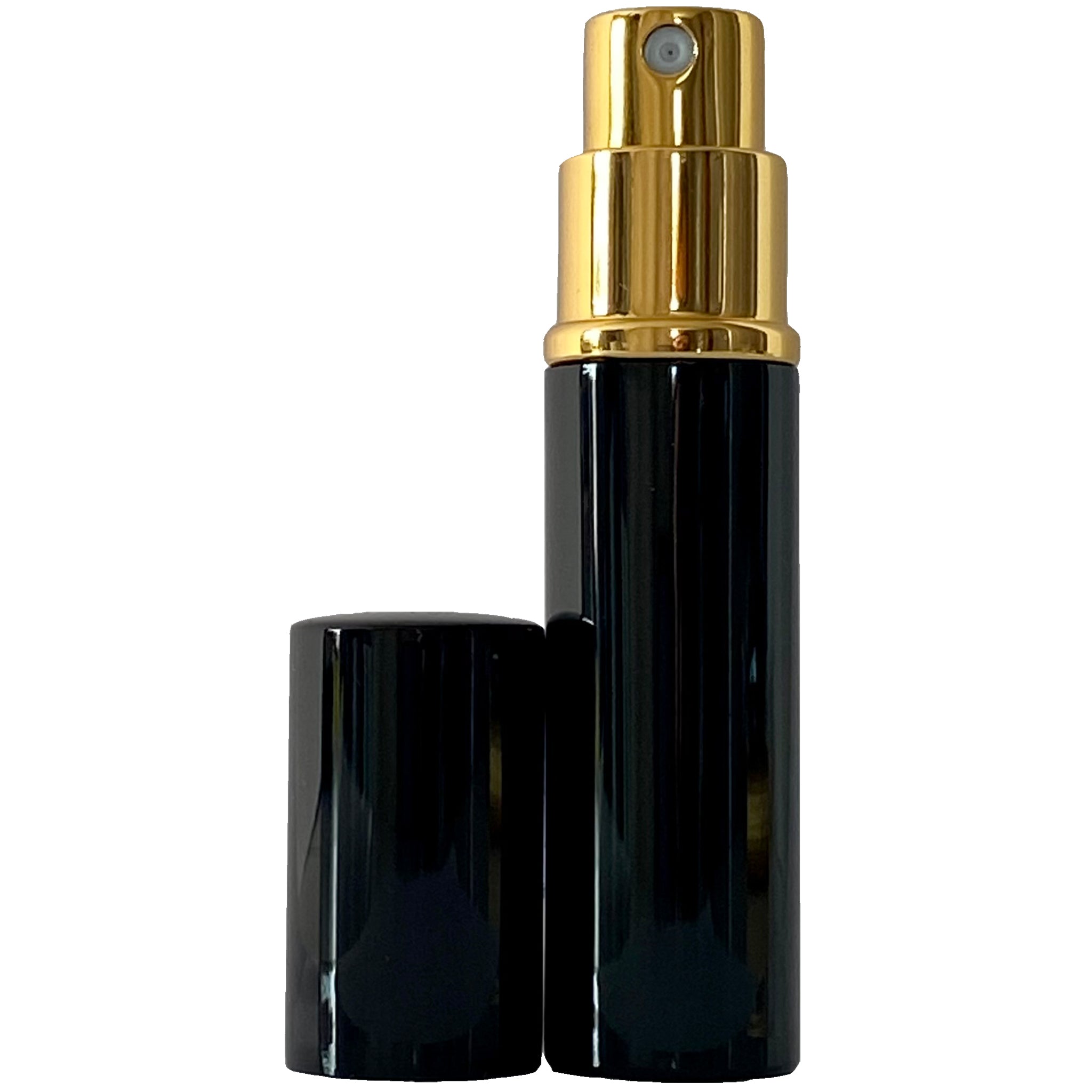 6ml 0.20oz Black Perfume Glass Spray Deluxe Bottles Gold Atomizers