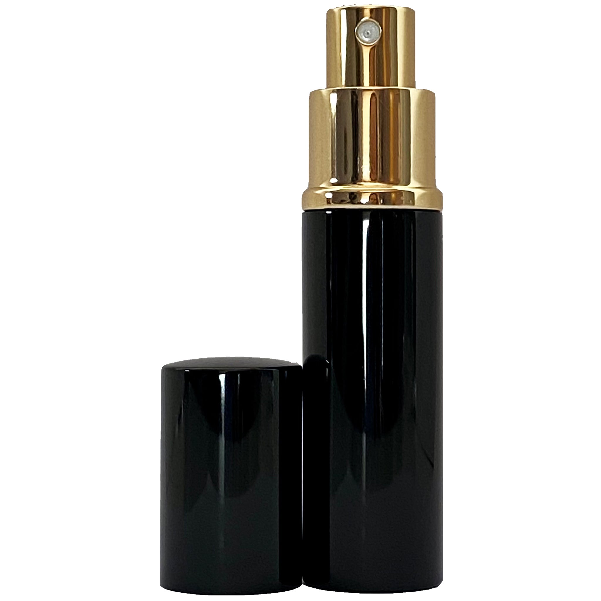 10ml 0.33oz Black Perfume Glass Spray Deluxe Bottles Gold Atomizers