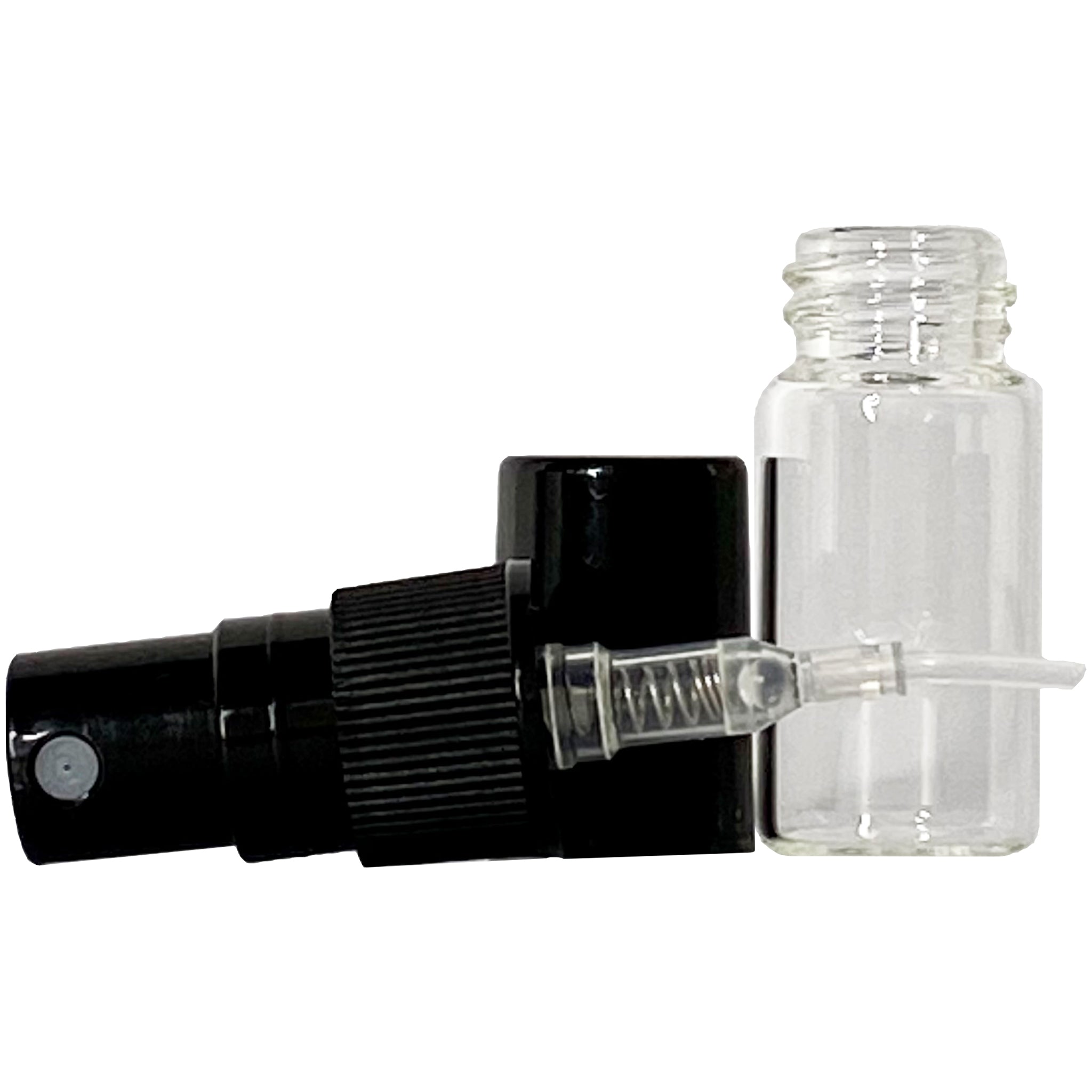 2ml 0.07oz Clear Perfume Glass Spray Bottles Black Atomizer