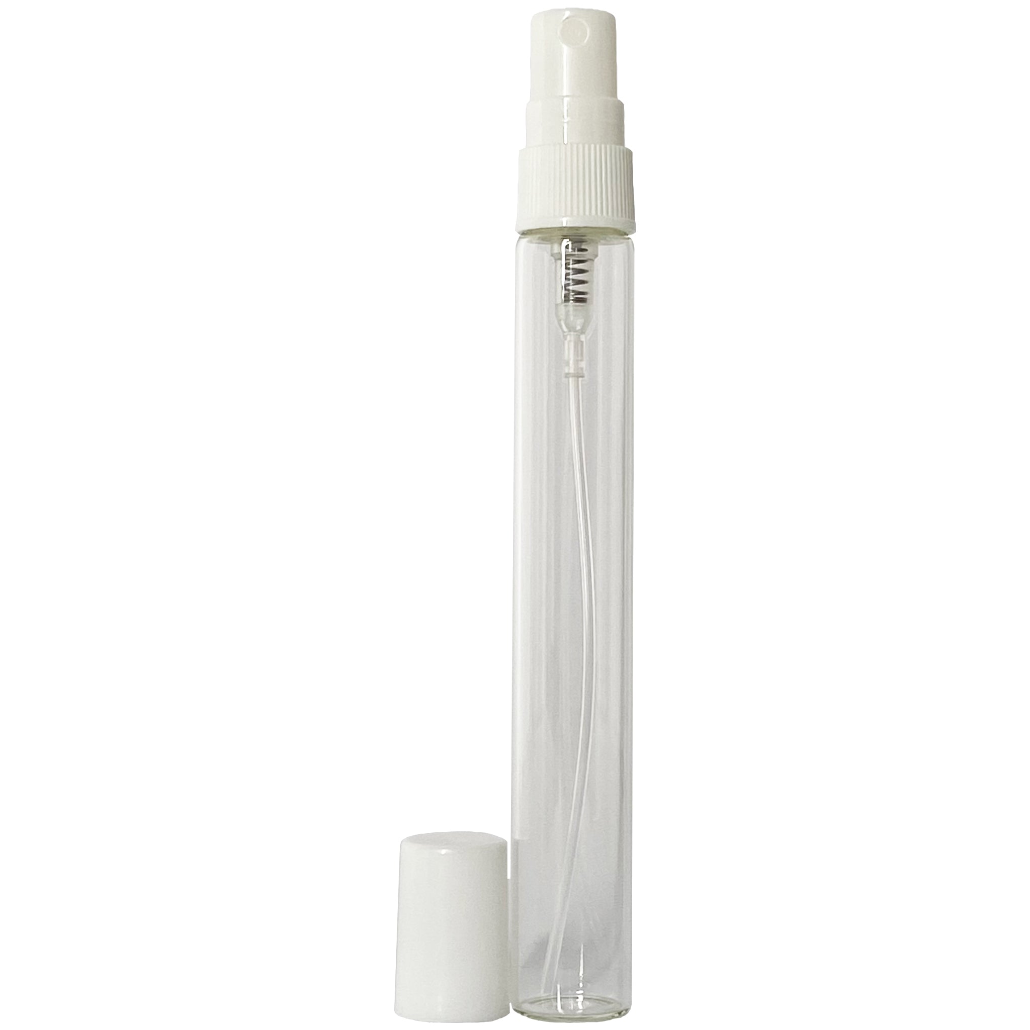10ml 0.33oz Clear Perfume Tall Glass Spray Bottles White Atomizers