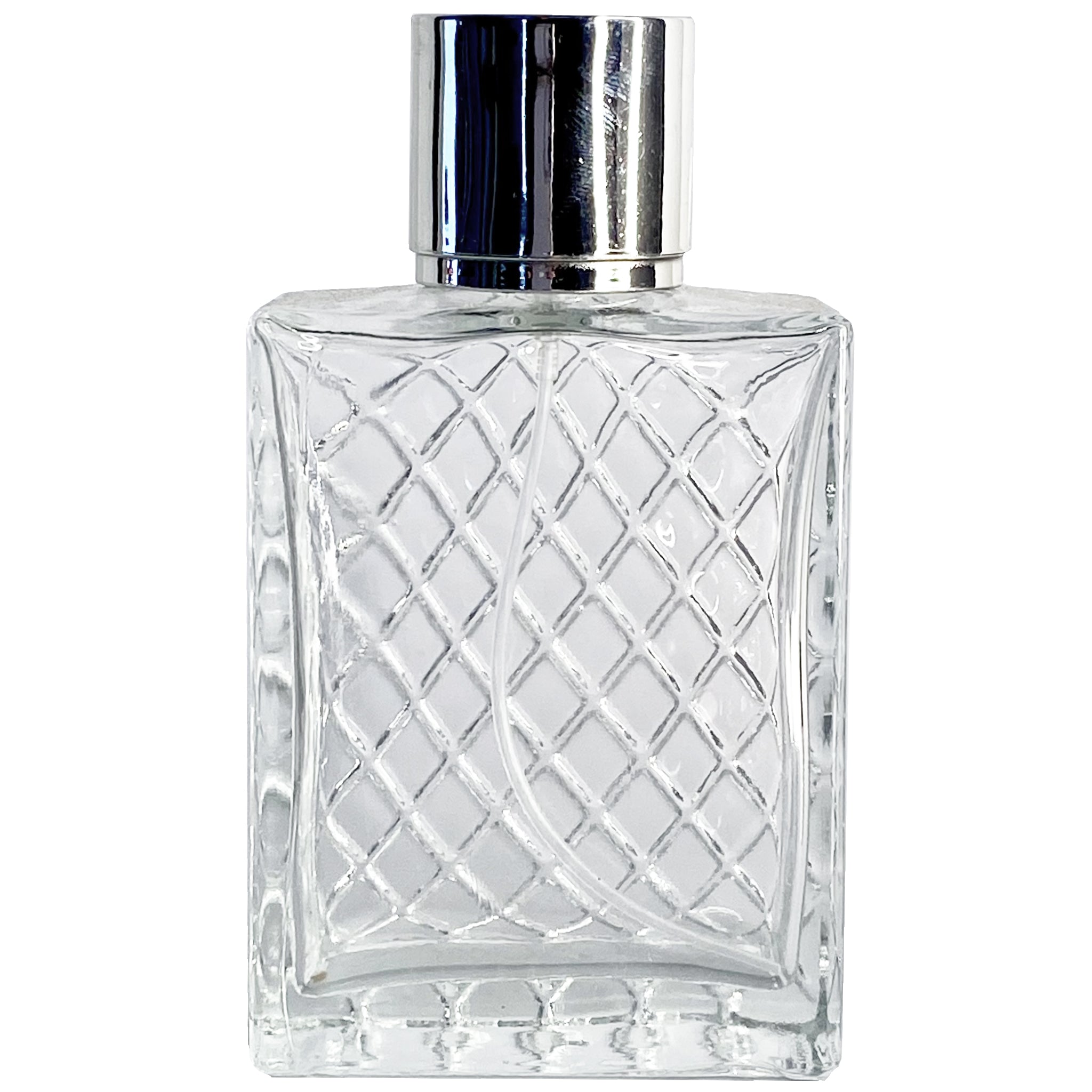 100ml 3.3oz Perfume Thick Glass Fancy Spray Bottles Silver Atomizers