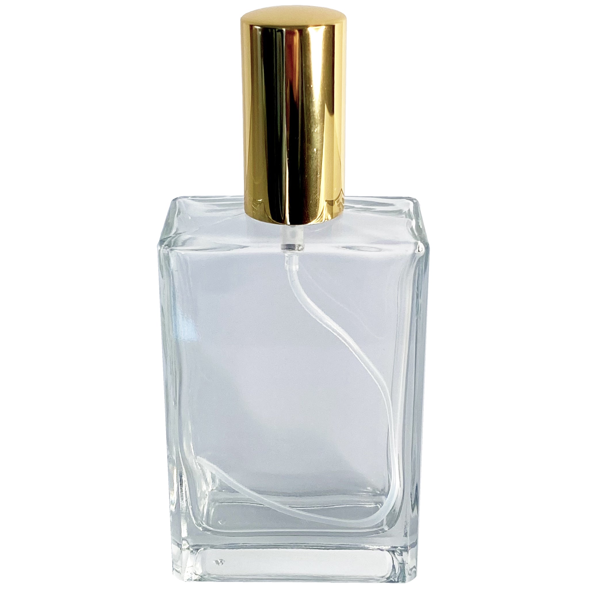 120ml 4oz Perfume Thick Glass Square Spray Bottles Gold Atomizers