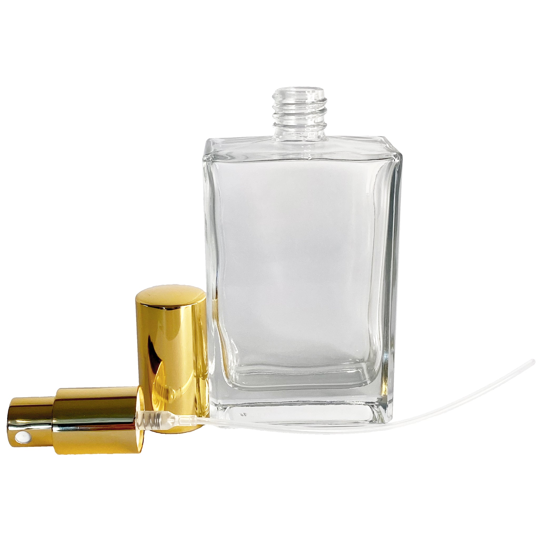 120ml 4oz Perfume Thick Glass Square Spray Bottles Gold Atomizers