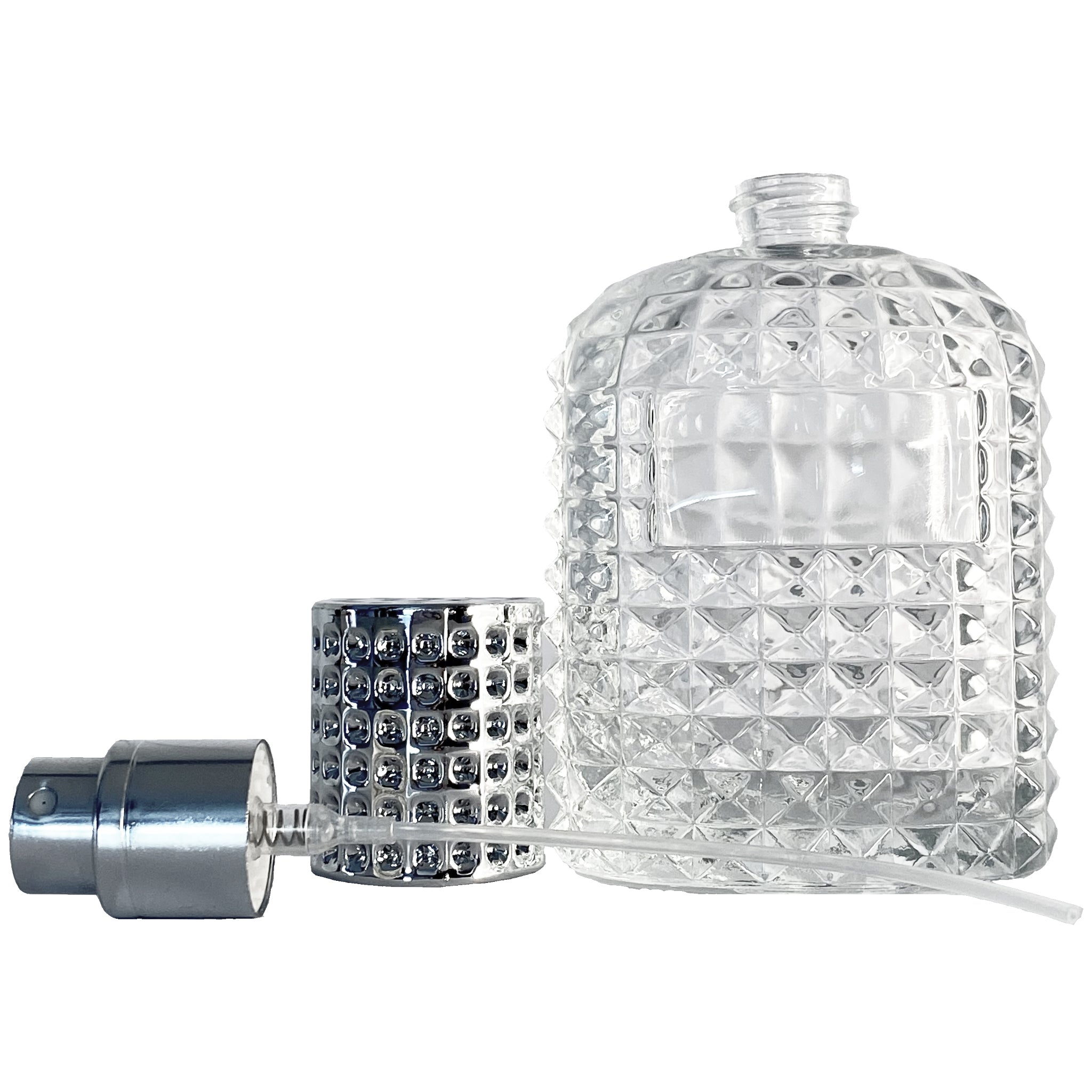 50ml 1.7oz Perfume Thick Glass Pineapple Spray Bottles Silver Atomizers