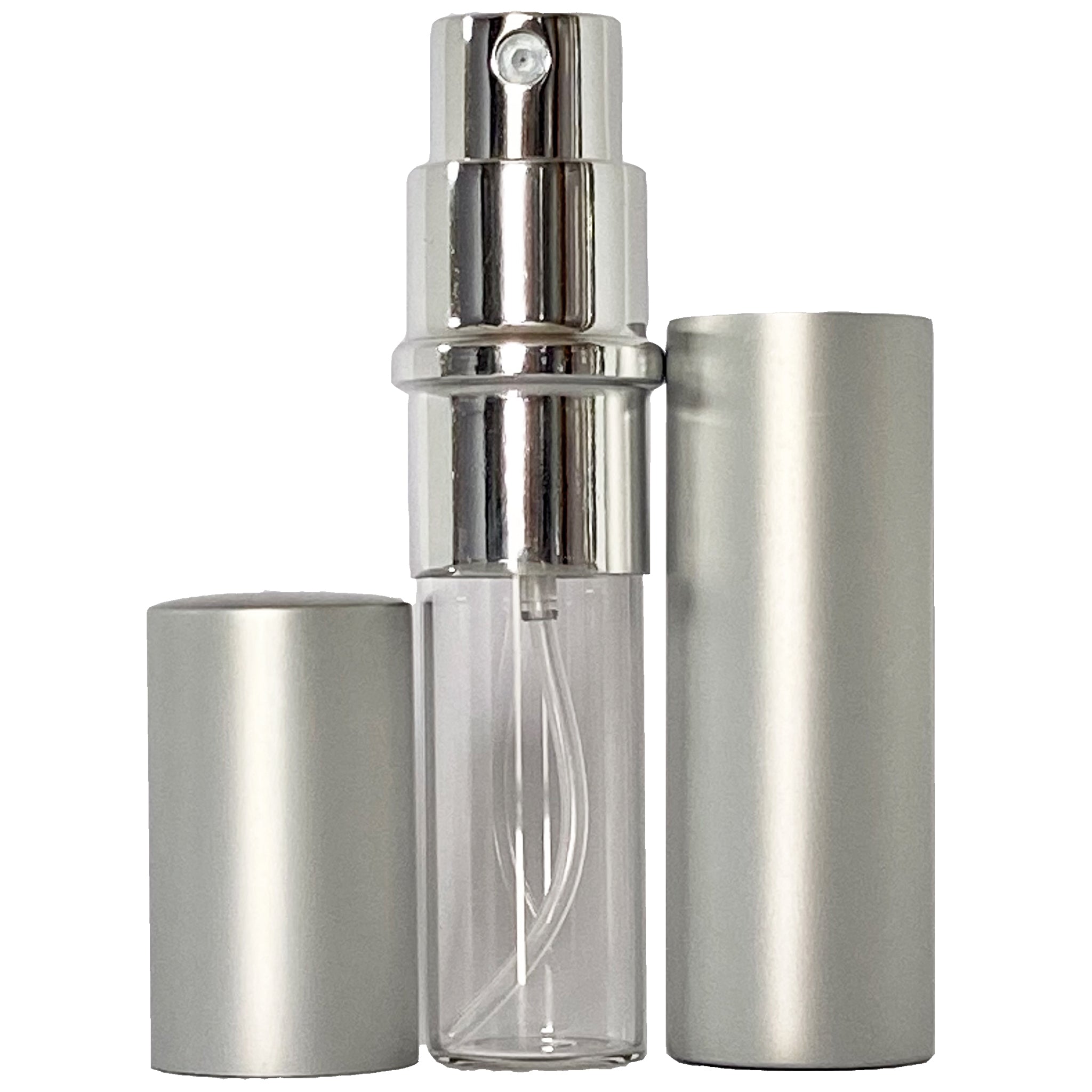 6ml 0.2oz Perfume Glass Spray Deluxe Bottles Silver Atomizers