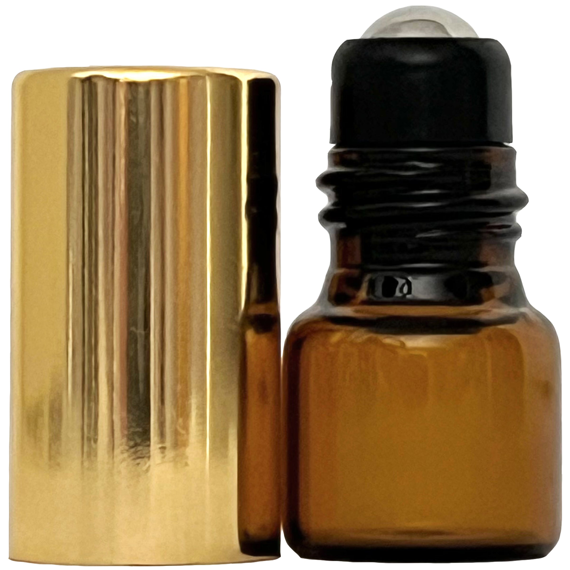 1ml 0.03oz Amber Glass Roll On Roller Bottles Gold Caps