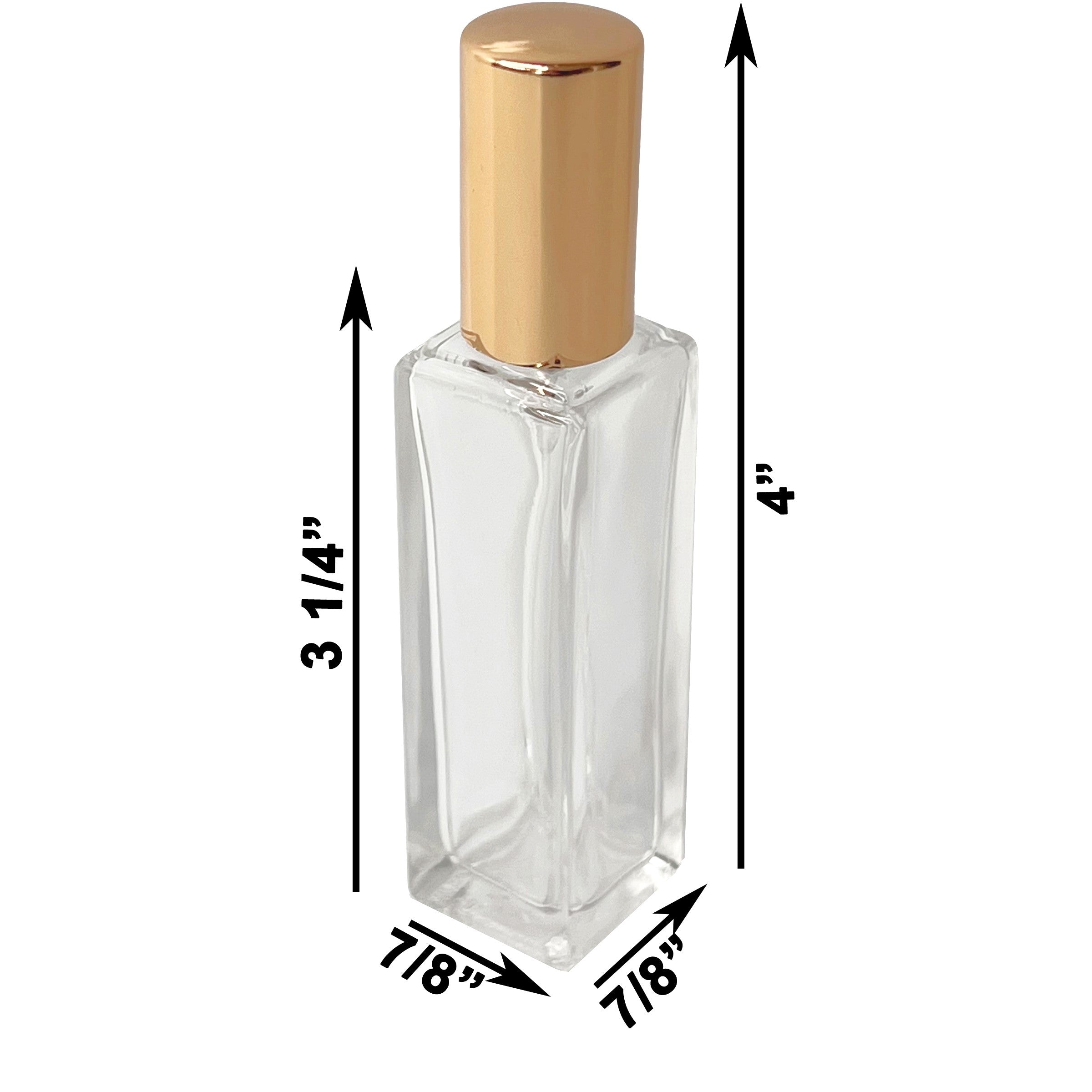20ml 0.67oz Perfume Thick Glass Tall Spray Bottles Gold Atomizers