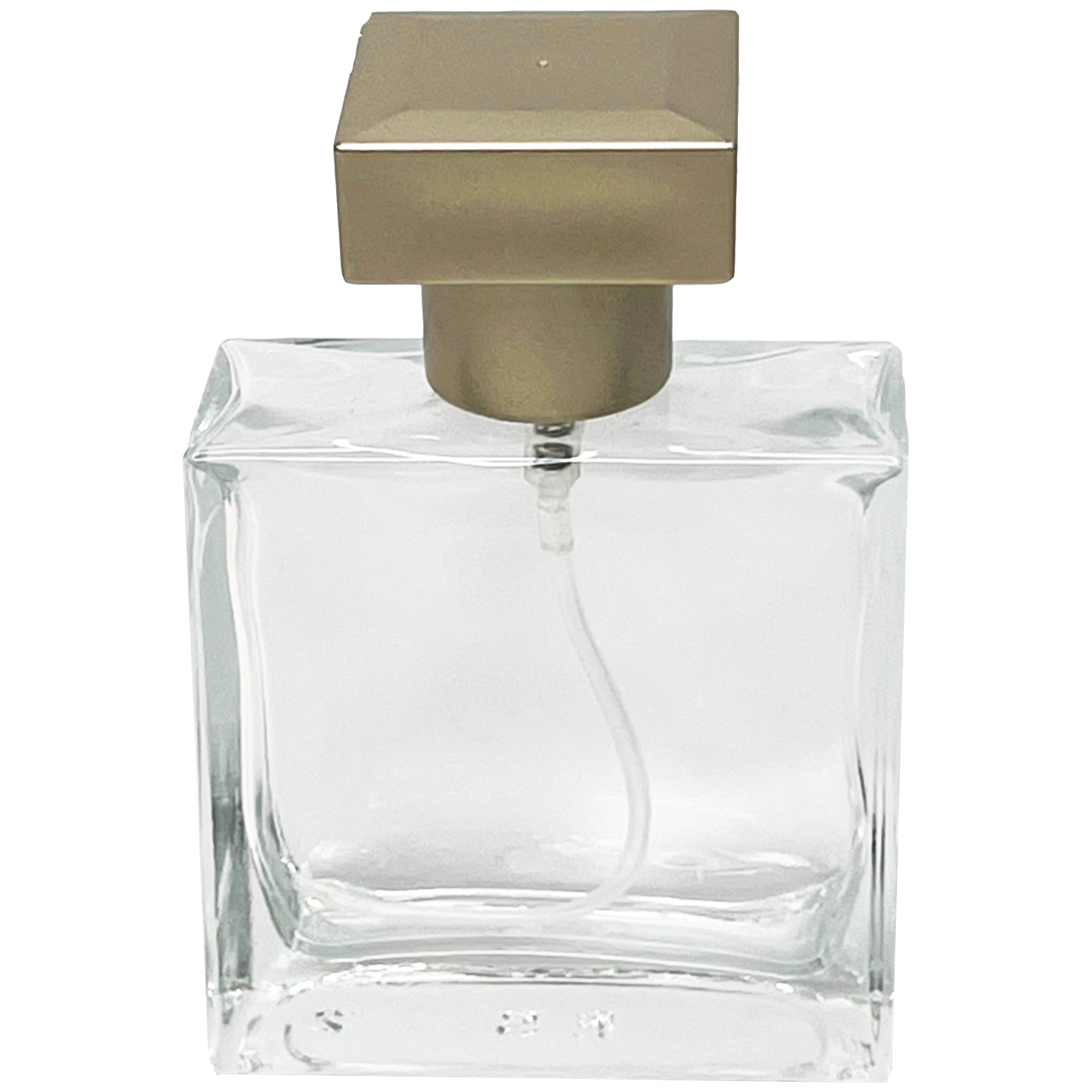 25ml 0.85oz Perfume Thick Glass Square Spray Bottles Bronze Lid