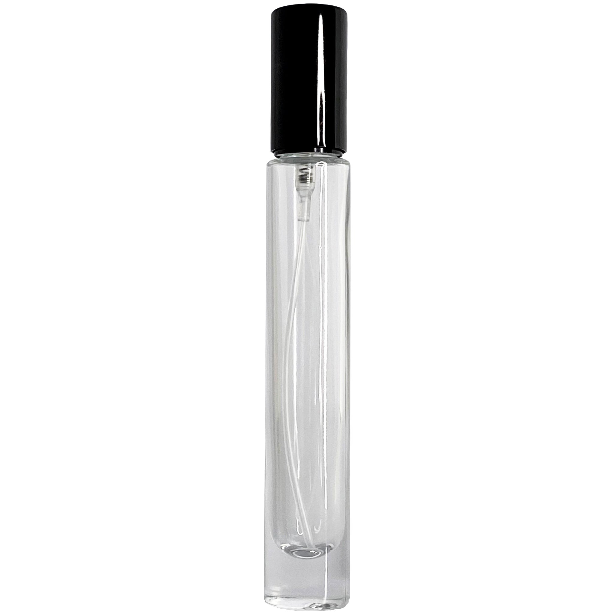 10ml 0.33oz Perfume Cylinder Thick Glass Spray Bottle Black Atomizer