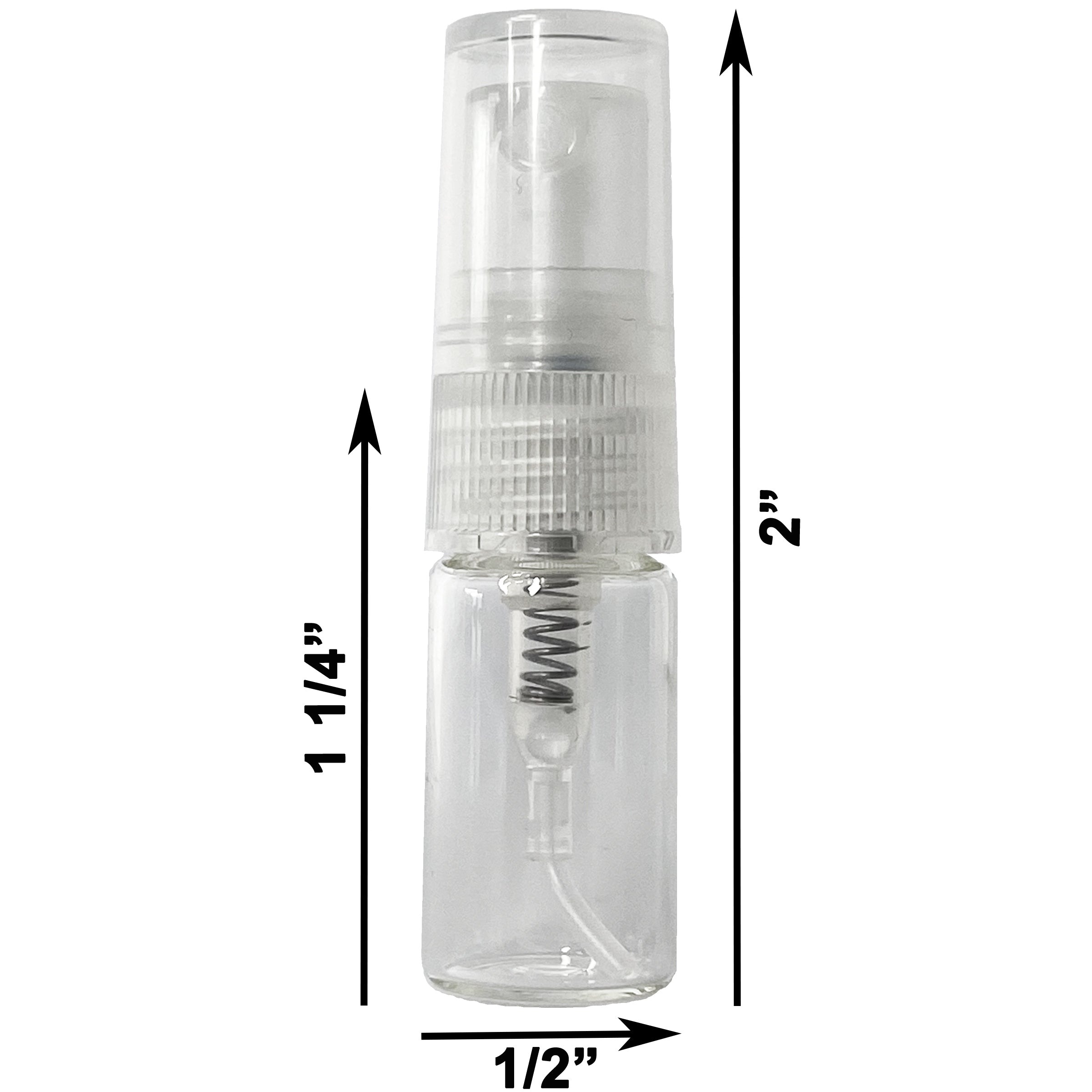 2ml 0.07oz Perfume Glass Spray Bottles Clear Atomizers