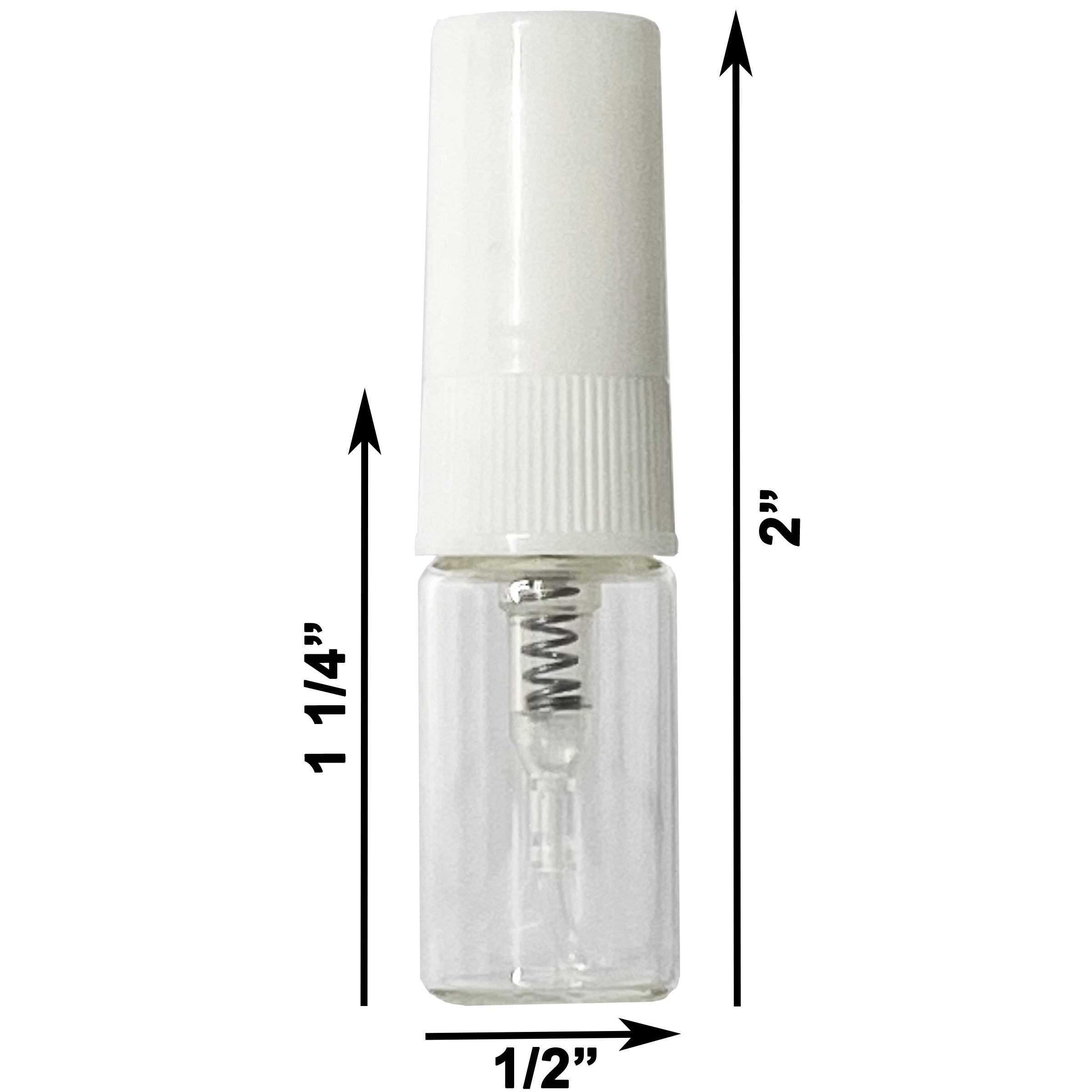 2ml 0.07oz Clear Perfume Glass Spray Bottles White Atomizers