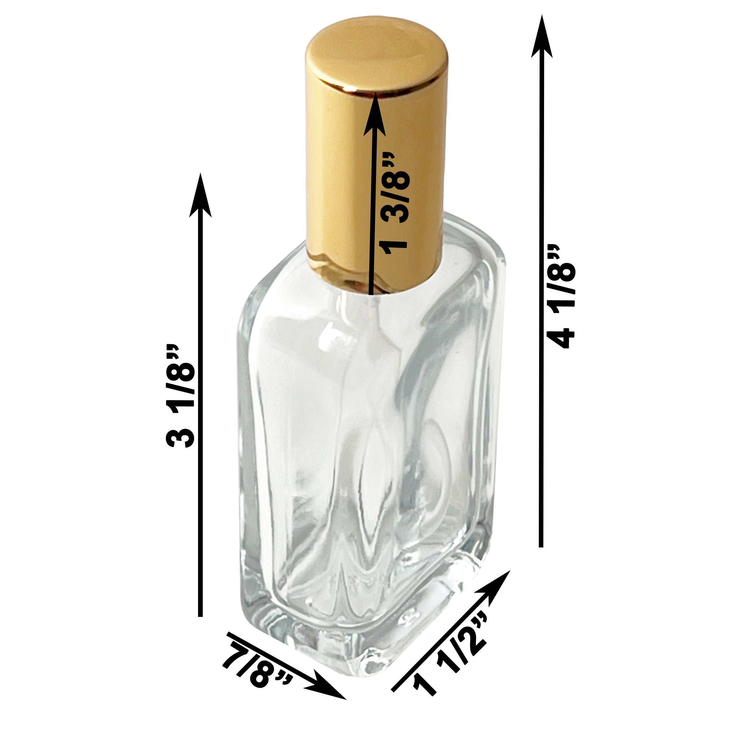 30ml 1oz Perfume Rounded Glass Spray Bottles Gold cap