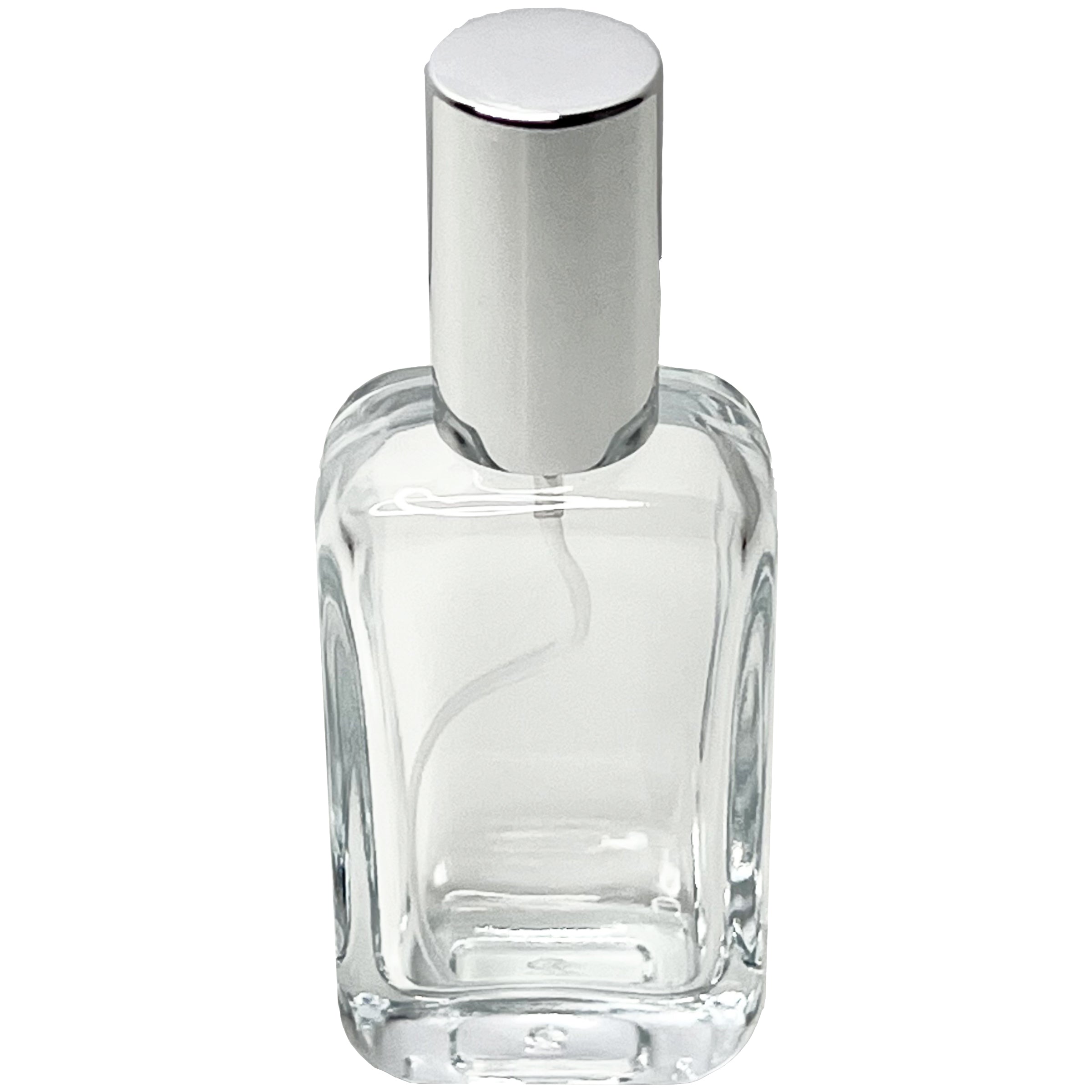 30ml 1oz Perfume Rounded Glass Spray Bottles Silver cap