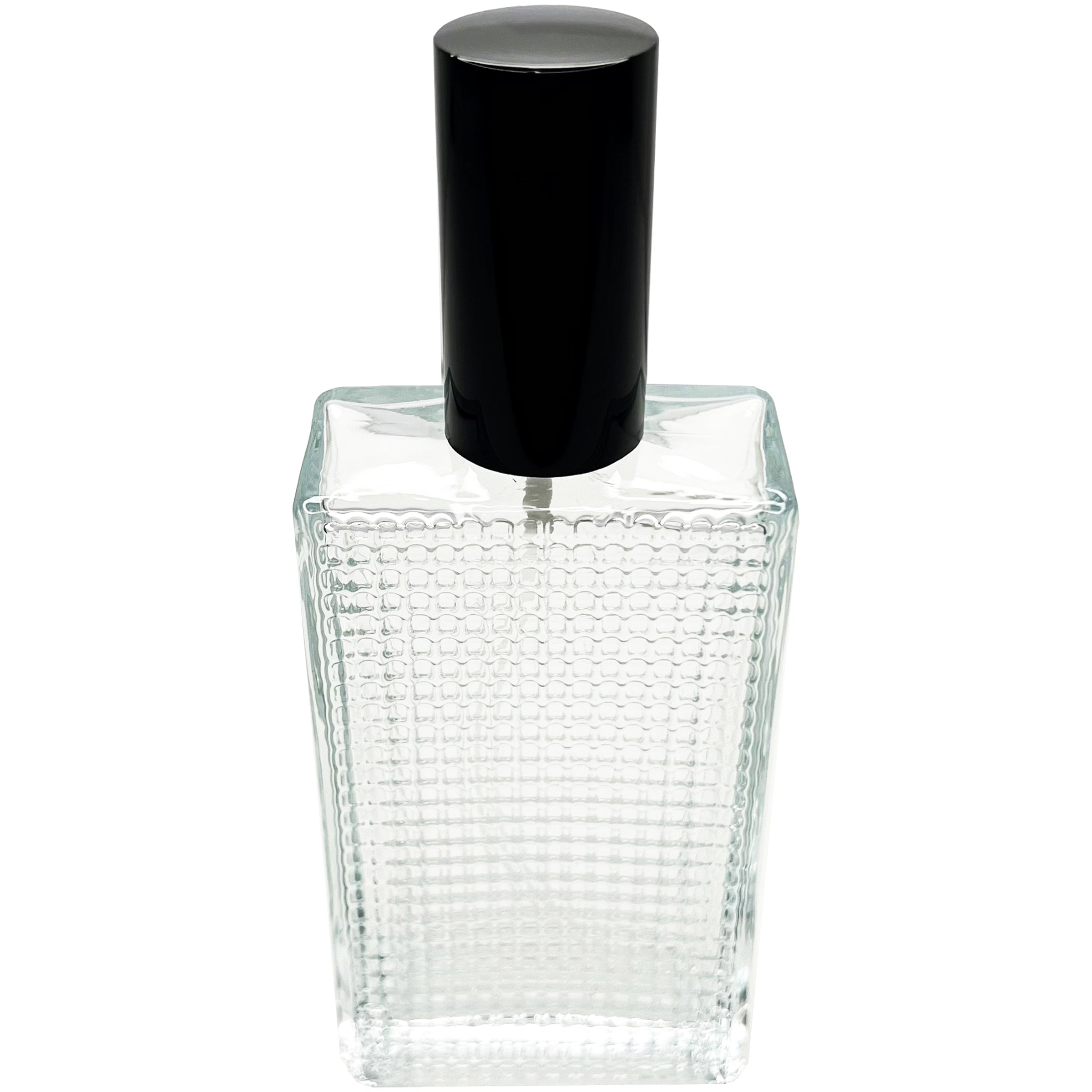 100ml 3.3oz Perfume Front Grid Glass Spray Bottles Black Atomizers
